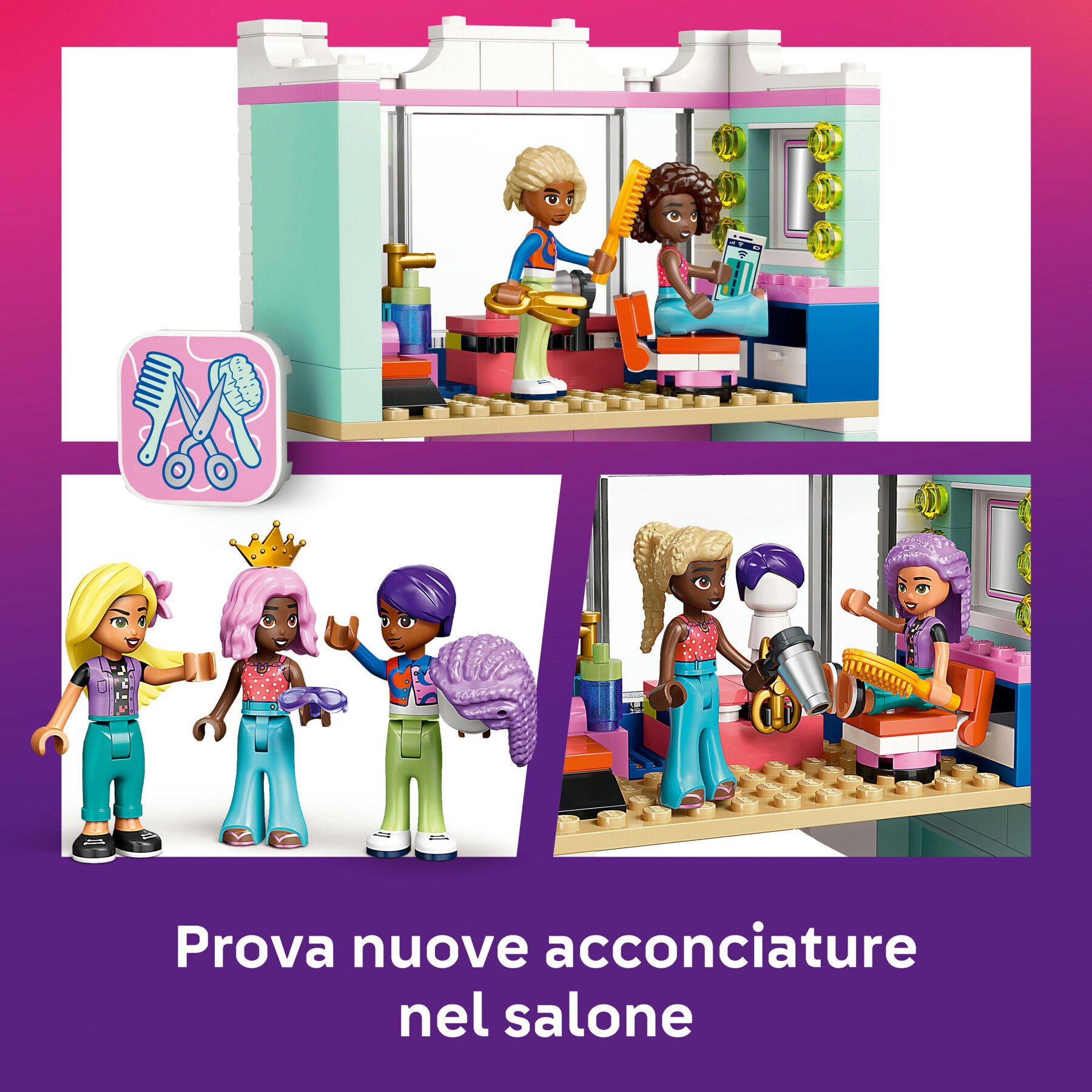 Lego friends 42662 parrucchiere e negozio di accessori, salone giocattolo con 3 personaggi, giochi creativi per bambine 7+ - LEGO FRIENDS