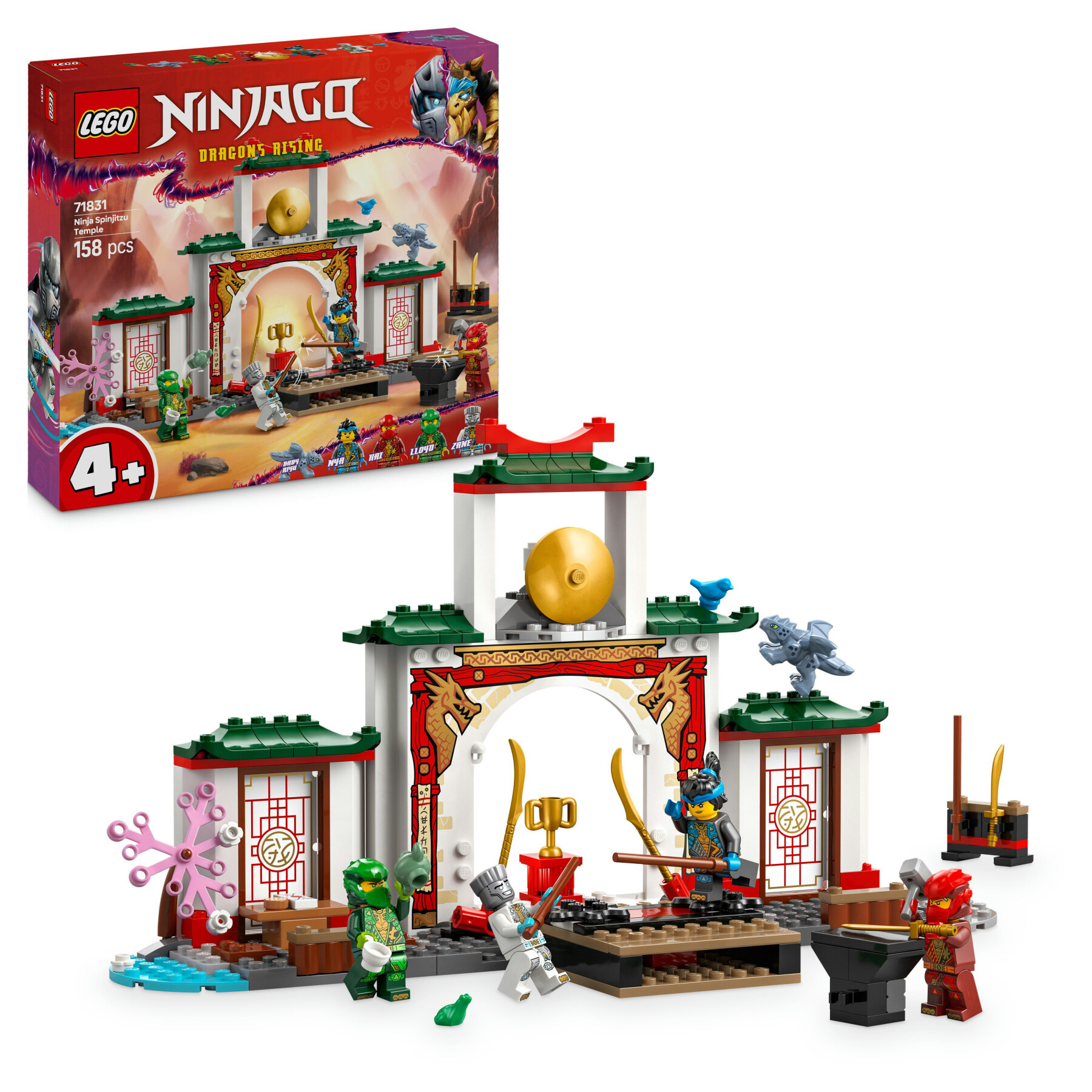 Lego ninjago 71831 tempio dello spinjitzu ninja - set giocattolo con 4 minifigure, drago, armi e accessori, giochi bambini 4+ - LEGO NINJAGO