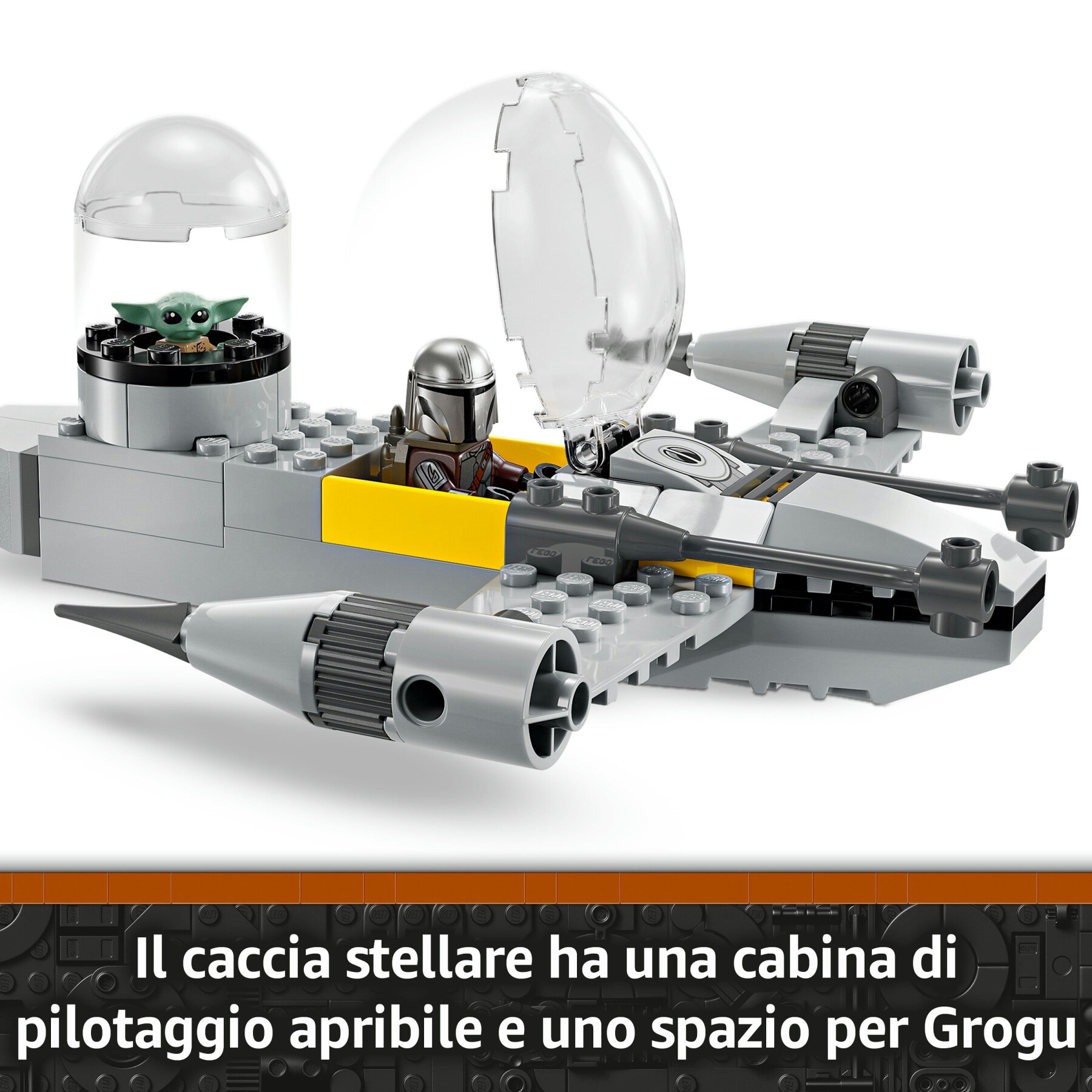 Lego star wars 75410 n-1 starfighter di mando e grogu con 3 personaggi, astronave giocattolo da costruire per bambini 4+ - LEGO® Star Wars™, Star Wars