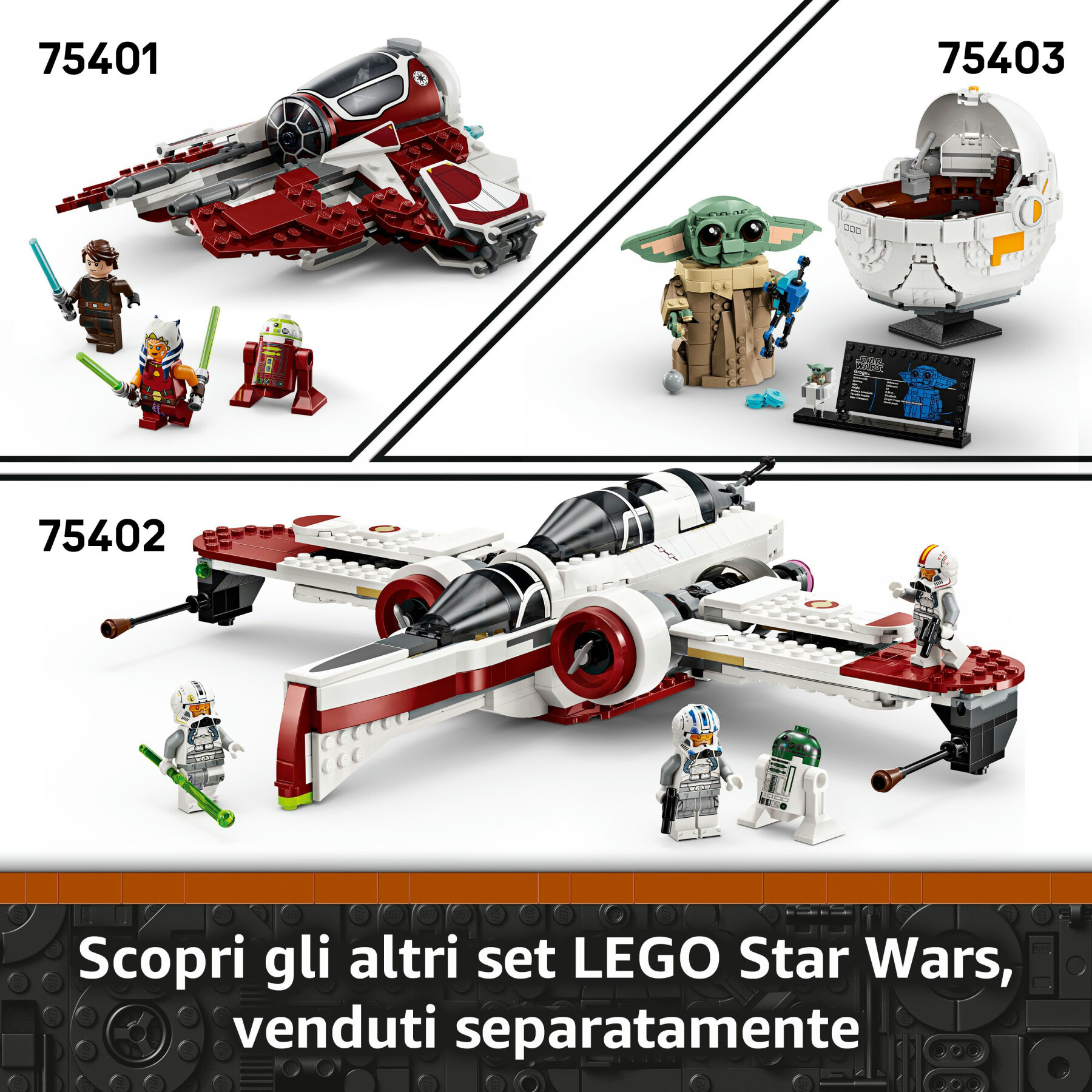 Lego star wars 75410 n-1 starfighter di mando e grogu con 3 personaggi, astronave giocattolo da costruire per bambini 4+ - LEGO® Star Wars™, Star Wars