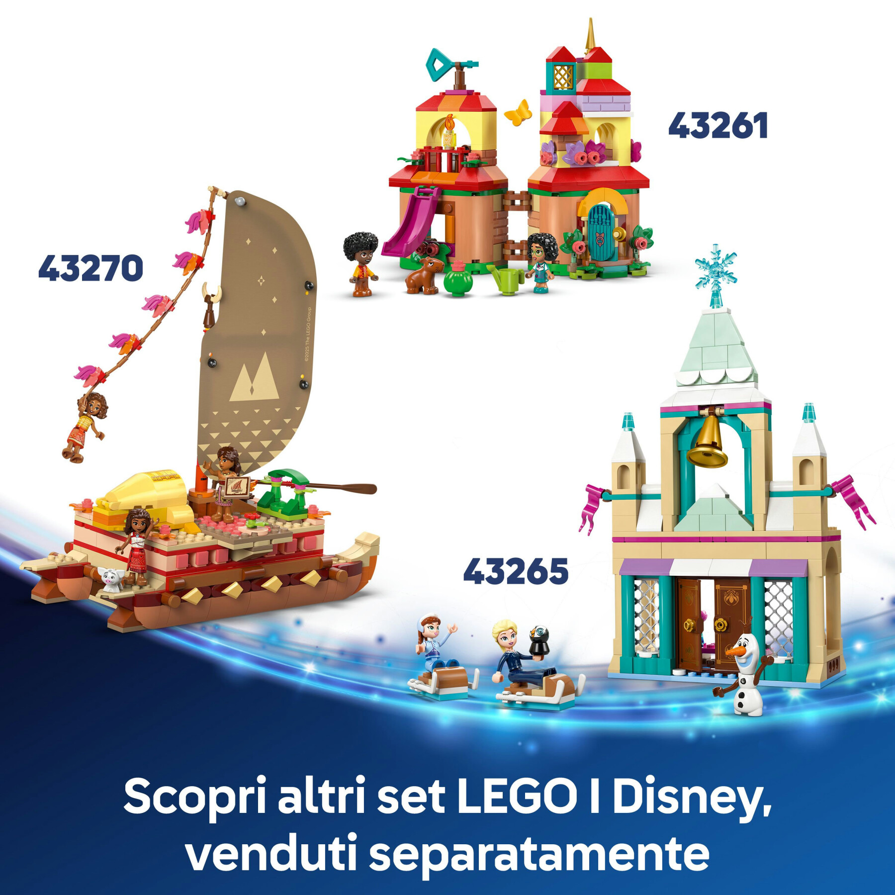 Lego  disney 43260 divertimento sull’isola di vaiana, casa delle bambole giocattolo, giochi bambini 5+, regalo da principesse - Lego