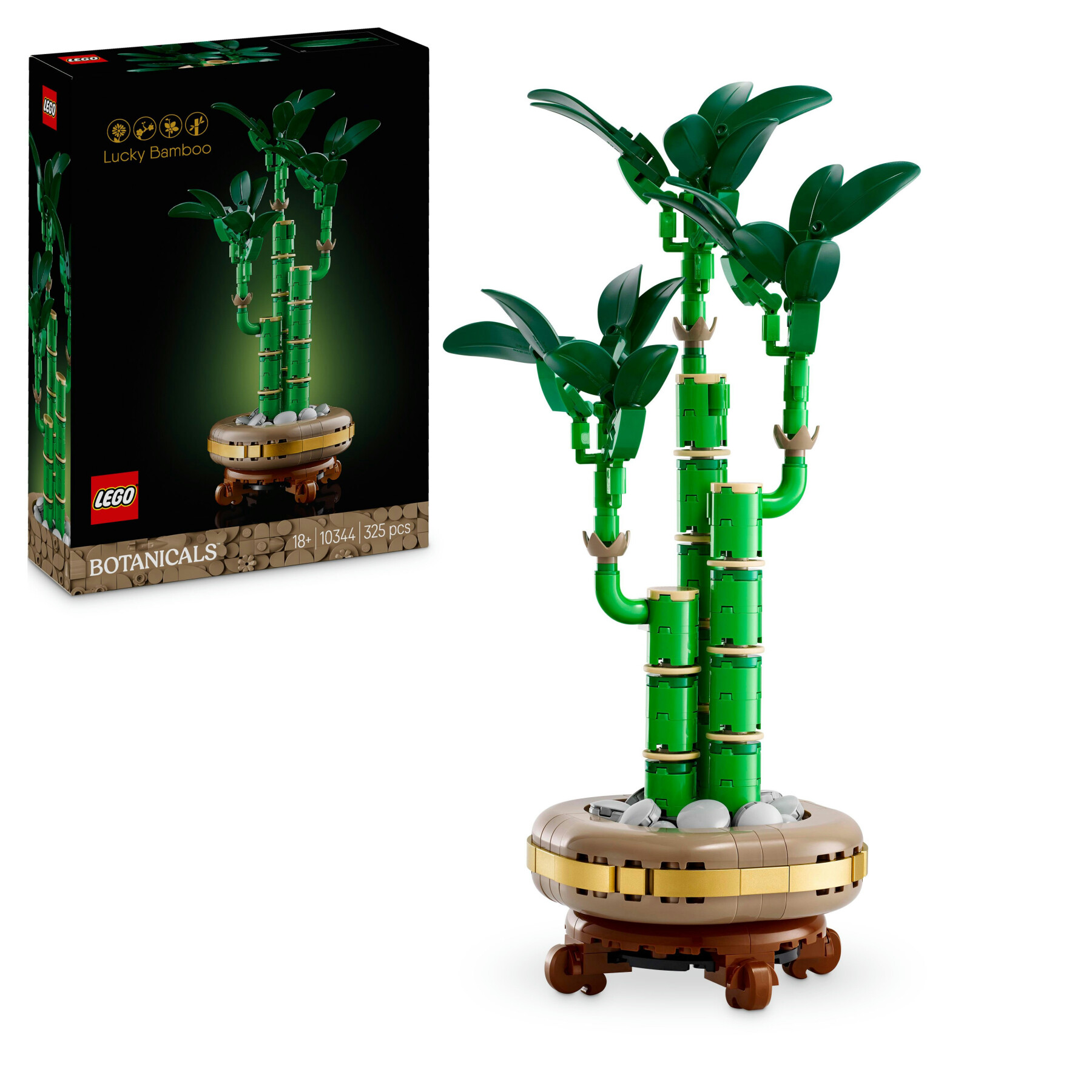 Lego botanicals 10344 bambù del buon auspicio, pianta artificiale da arredamento con vaso finto, regalo donna, uomo e adulti - LEGO ICONS