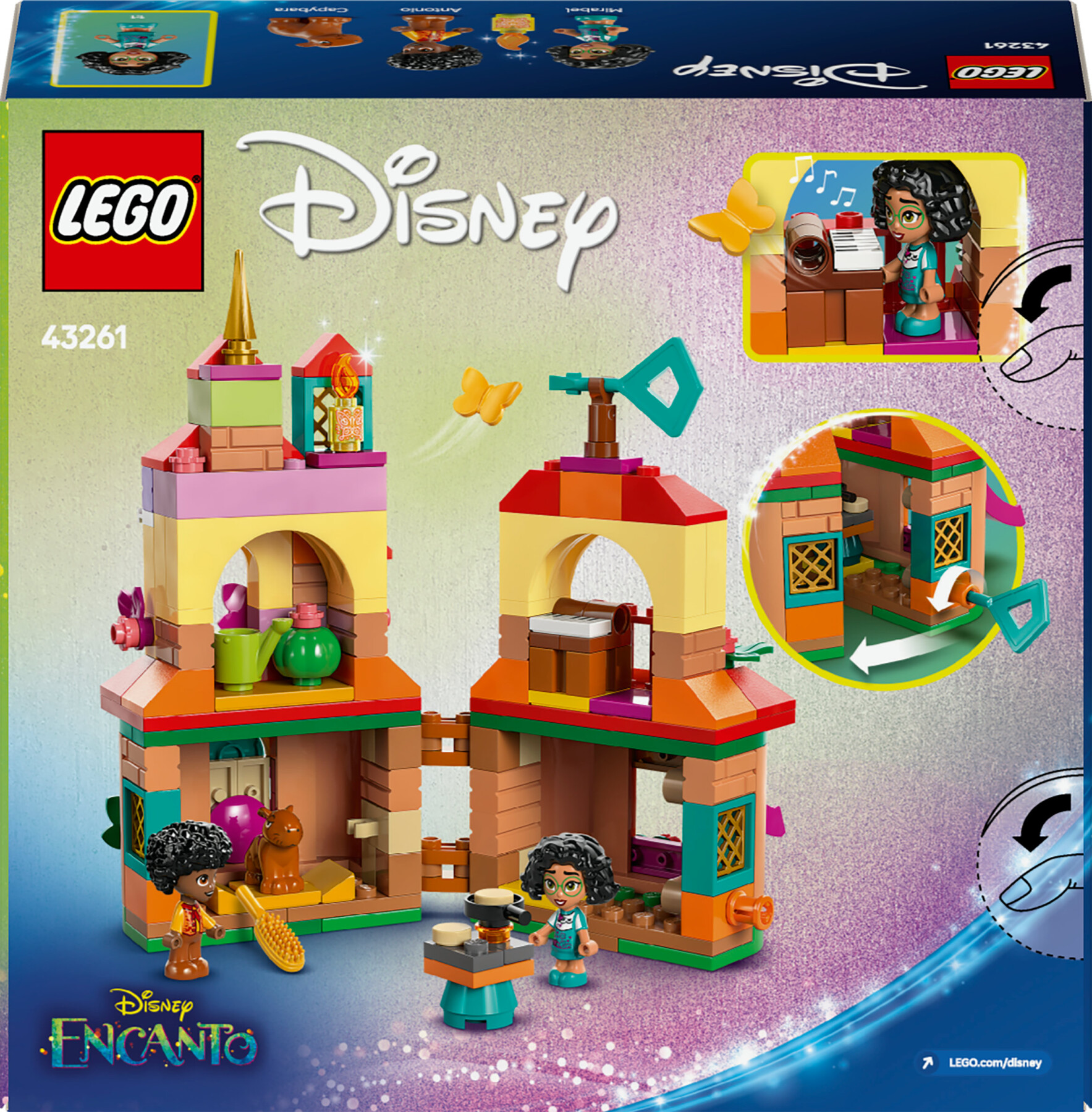 Lego  disney 43261 mini-casa encanto, casa delle bambole giocattolo con 3 personaggi, giochi di fantasia per bambine 5+ - Lego