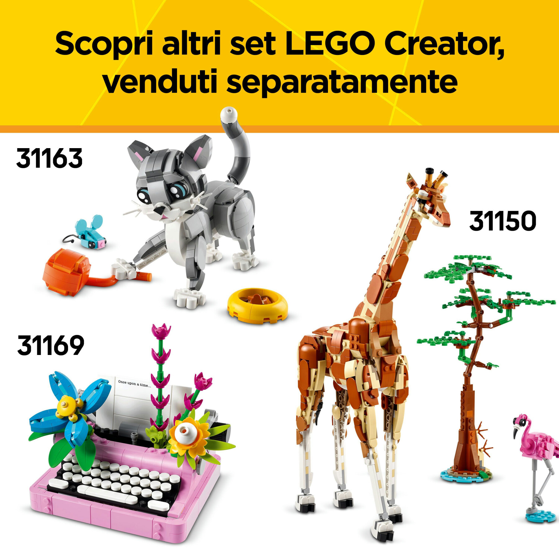 Lego creator 3 in 1 31165 animali selvatici: famiglia di panda giocattolo, si trasforma in pinguino e orca, giochi bambini 8+ - LEGO CREATOR