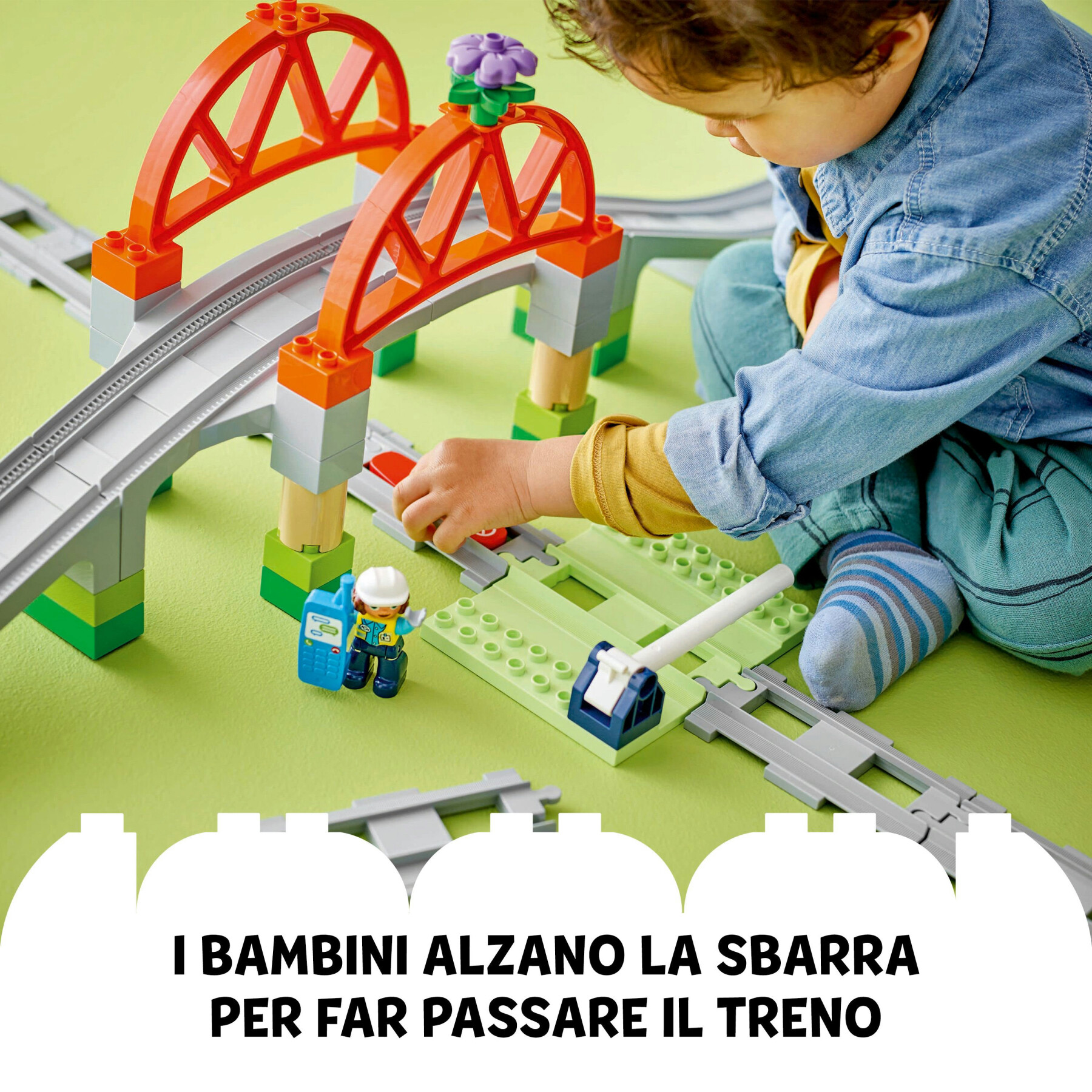 Lego duplo 10426 pack di espansione ponte e binari ferroviari, giochi didattici per bambini 2+, elementi per treno giocattolo - LEGO DUPLO