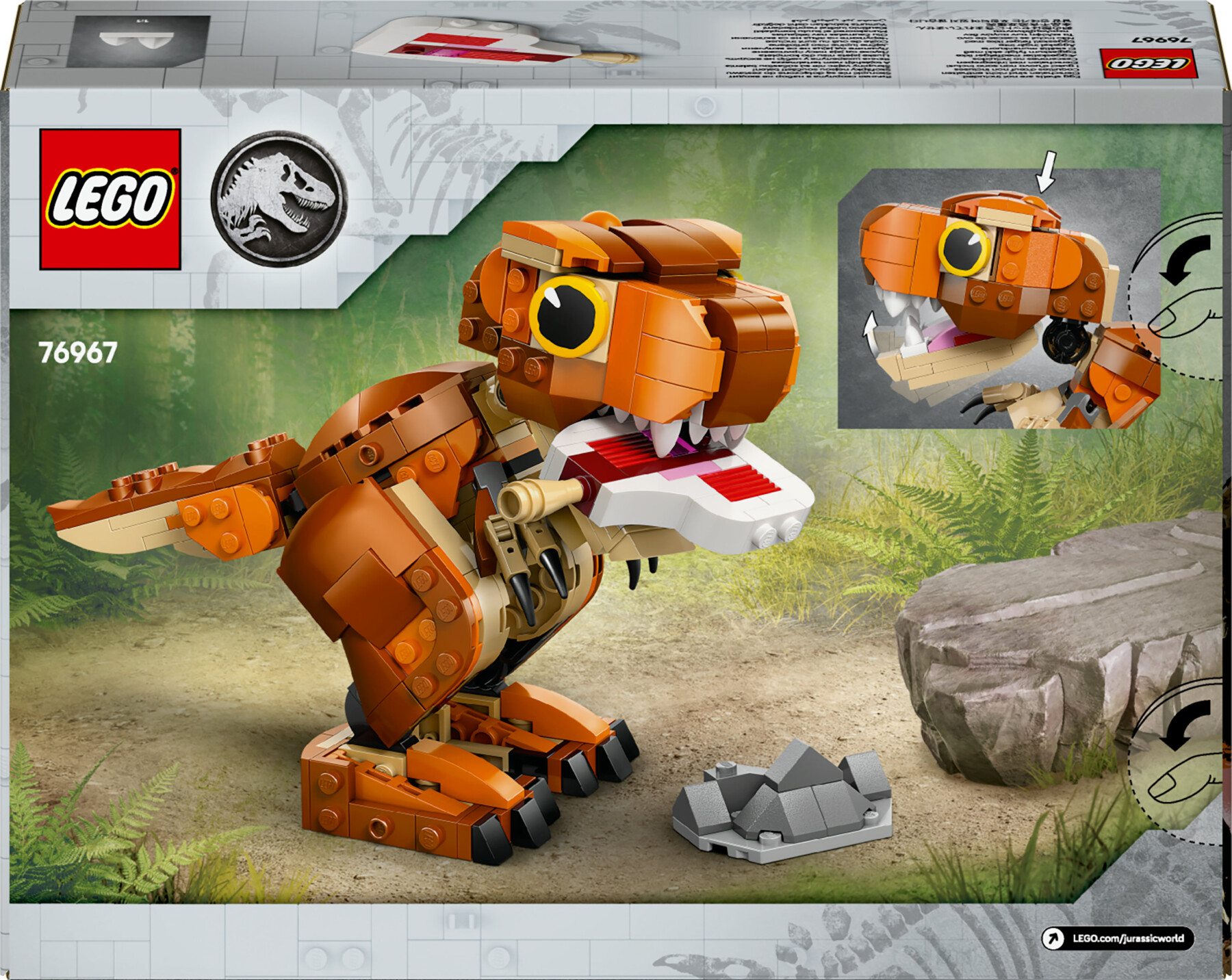 Lego jurassic world 76967 little eatie: t. rex, dinosauro giocattolo con parti mobili, gioco di ruolo bambini 7+, idea regalo - LEGO JURASSIC PARK/W