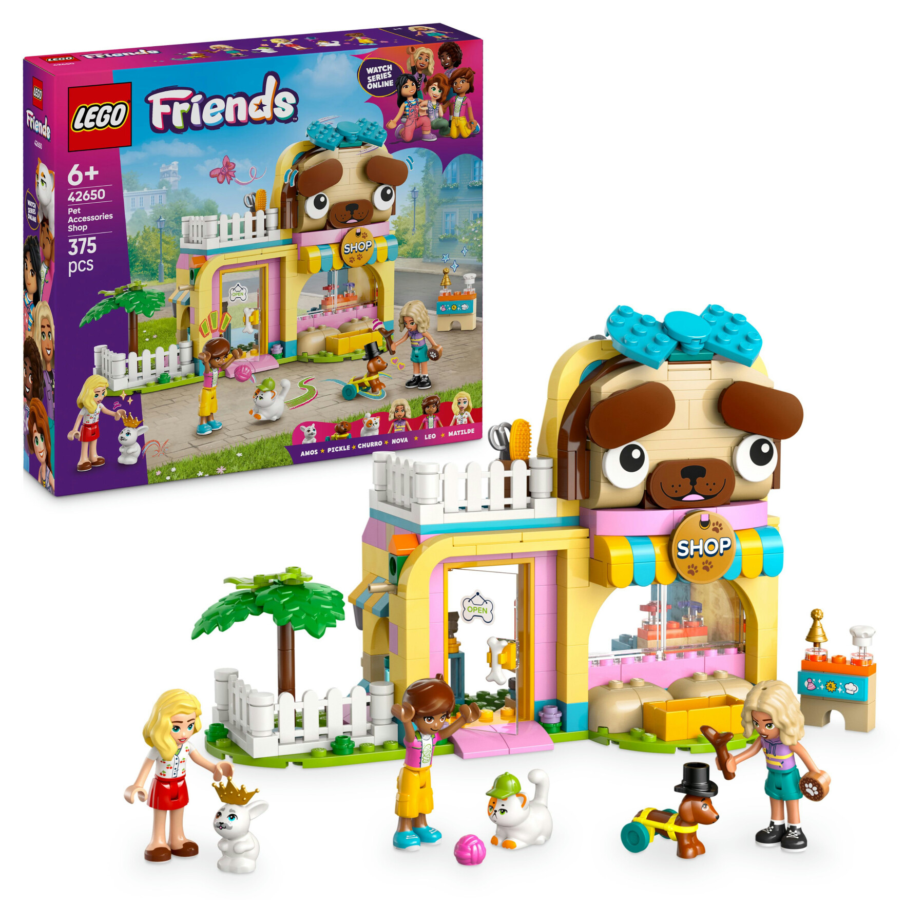 Lego friends 42650 pet shop, giochi per abilità sociali e cura animali per bambine 6+ con coniglio, cane e gatto giocattolo - LEGO FRIENDS