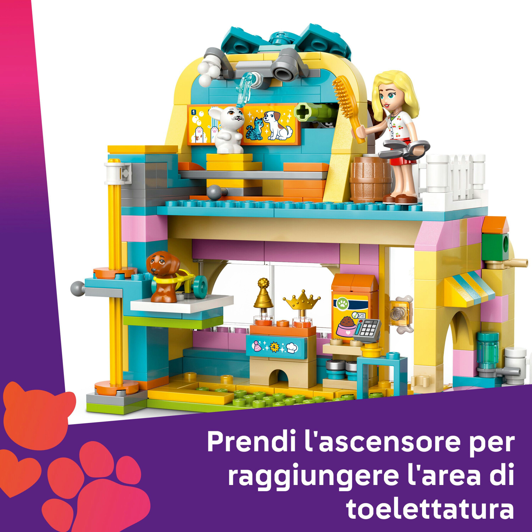 Lego friends 42650 pet shop, giochi per abilità sociali e cura animali per bambine 6+ con coniglio, cane e gatto giocattolo - LEGO FRIENDS