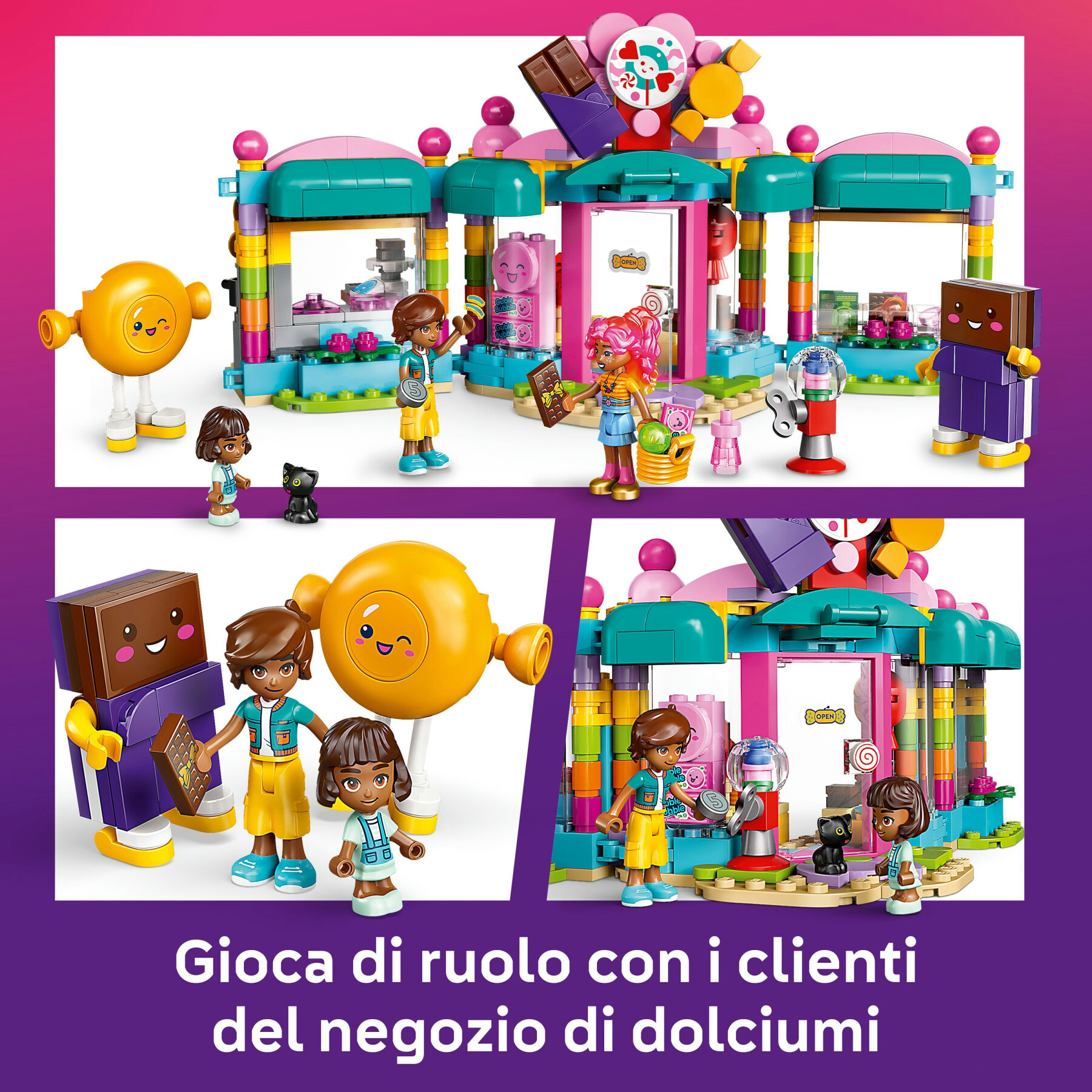 Lego friends 42649 negozio di dolciumi di heartlake city, giochi per sviluppo abilità sociali per bambine 6+, idea regalo - LEGO FRIENDS