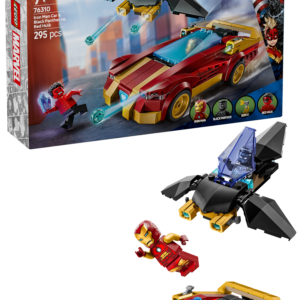 Lego marvel 76310 auto di iron man car e black panther contro hulk rosso, macchina giocattolo, aereo e 3 minifigure, bambini7+ - LEGO SUPER HEROES