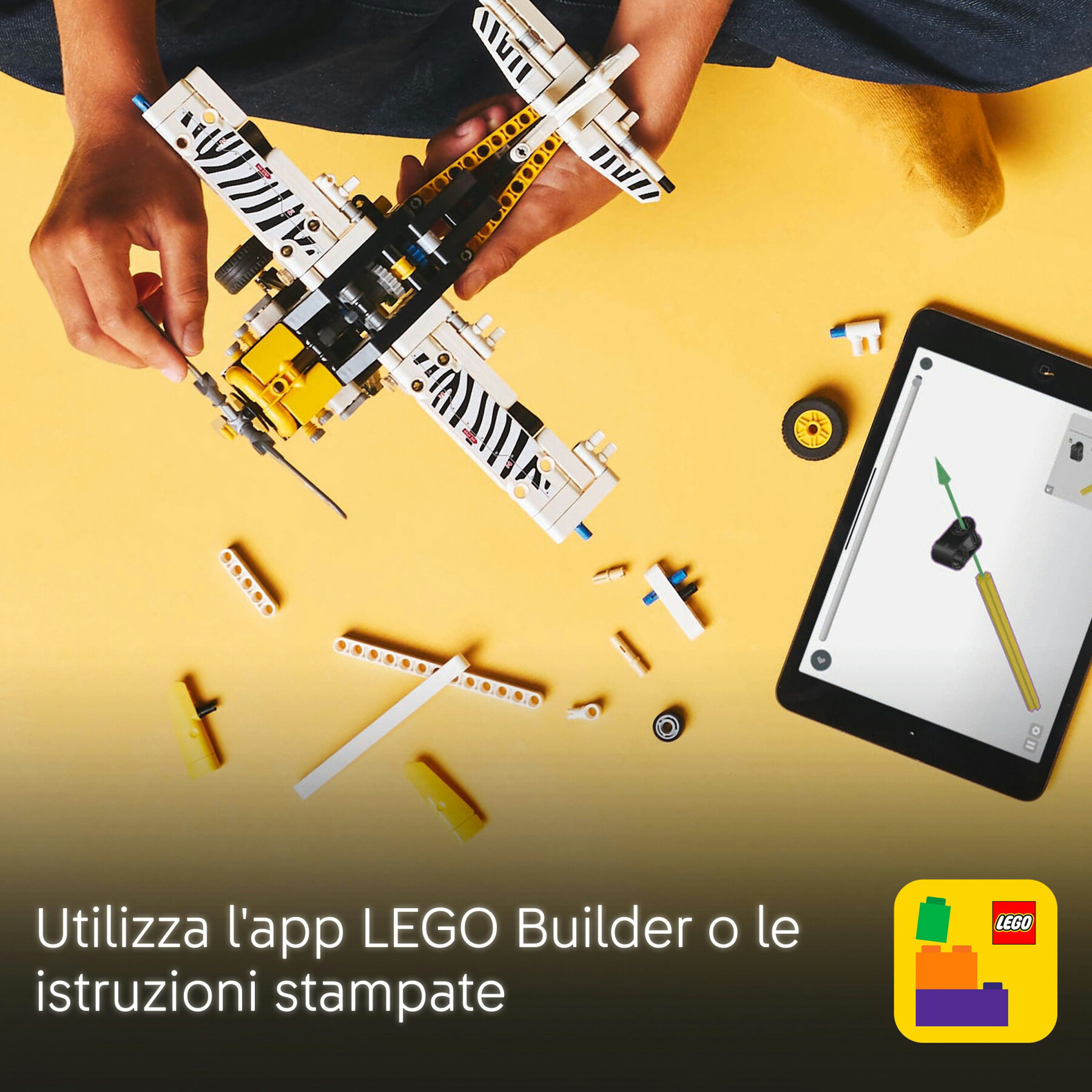 Lego technic 42198 aereo bush, aeroplano giocattolo da costruire, giochi per bambini 8+, modellino di veicolo con funzioni - LEGO TECHNIC