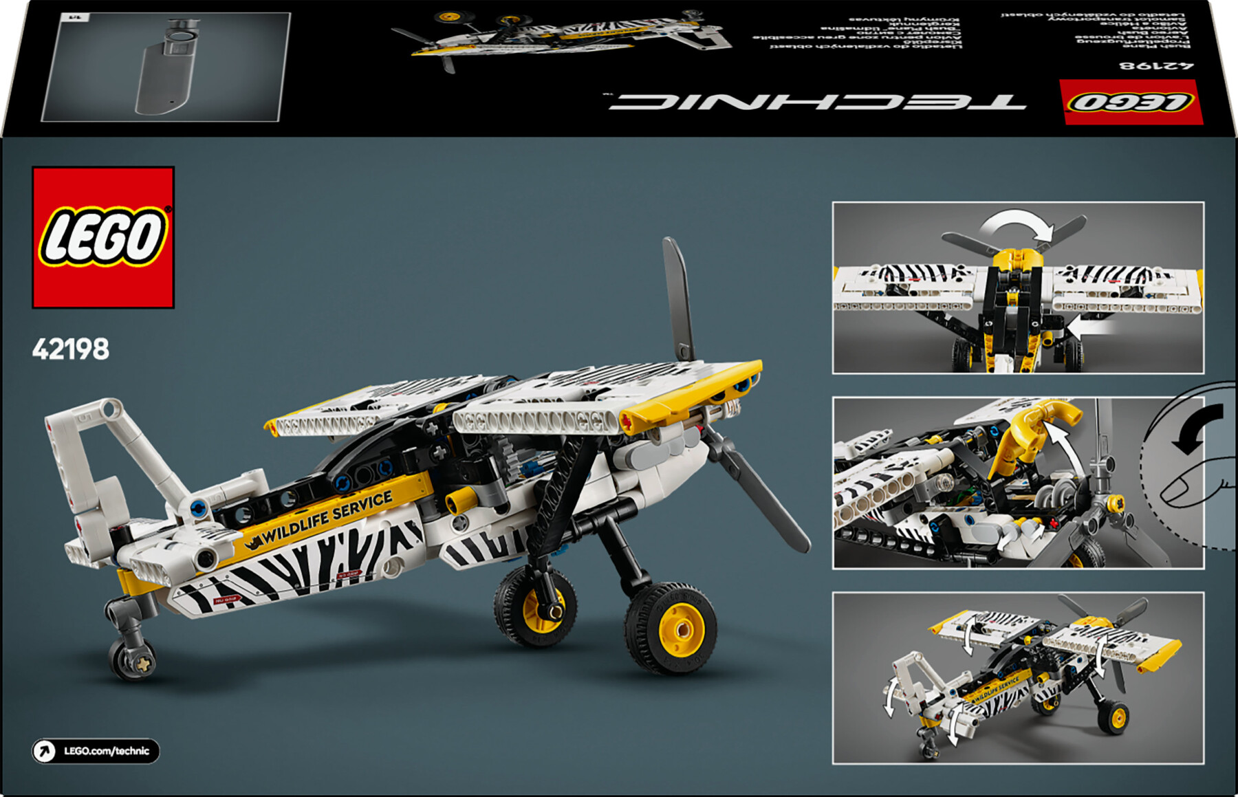 Lego technic 42198 aereo bush, aeroplano giocattolo da costruire, giochi per bambini 8+, modellino di veicolo con funzioni - LEGO TECHNIC