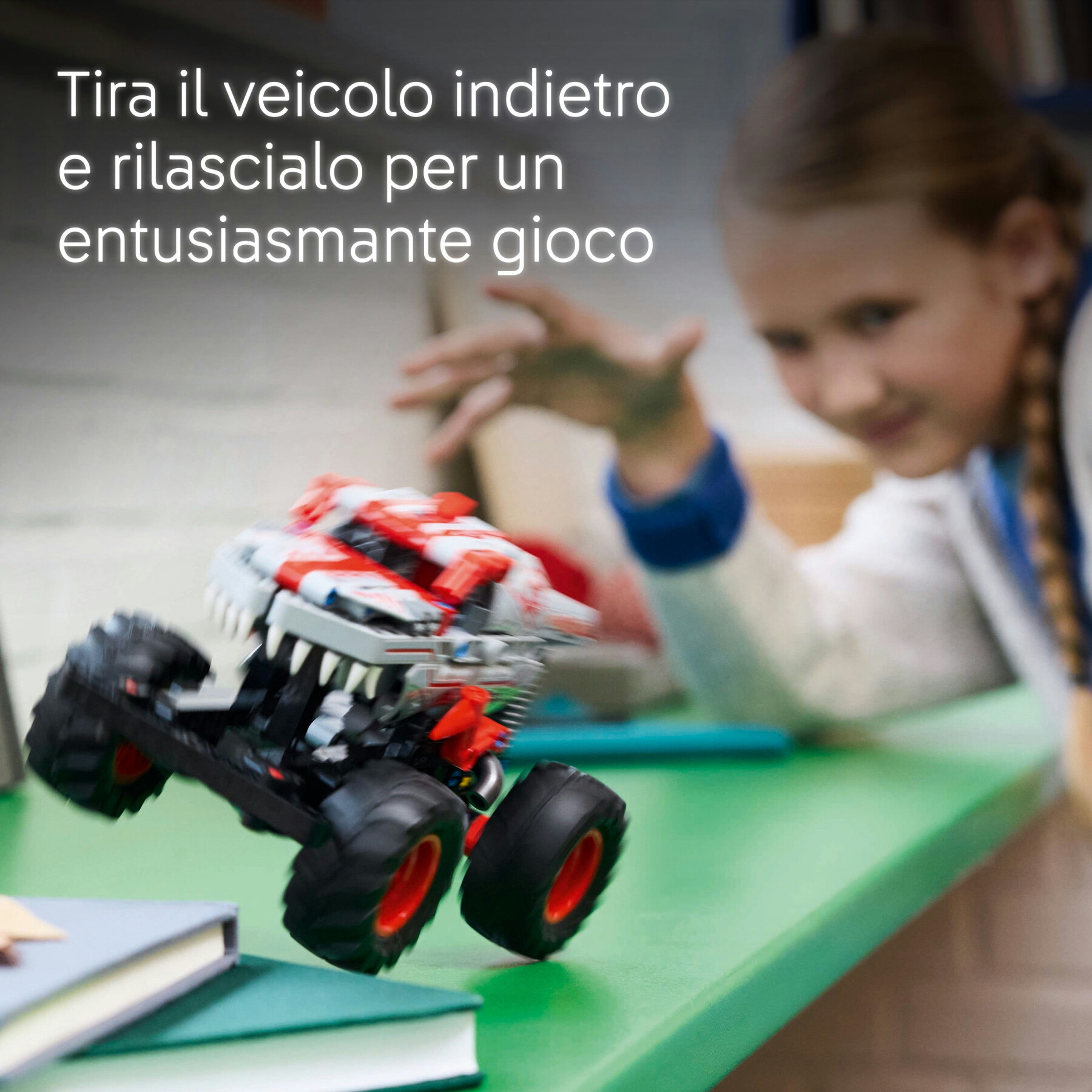 Lego technic 42200 pull-back thunderroarus, monster truck giocattolo da costruire, giochi bambini 7+, regalo fan monster jam - LEGO TECHNIC