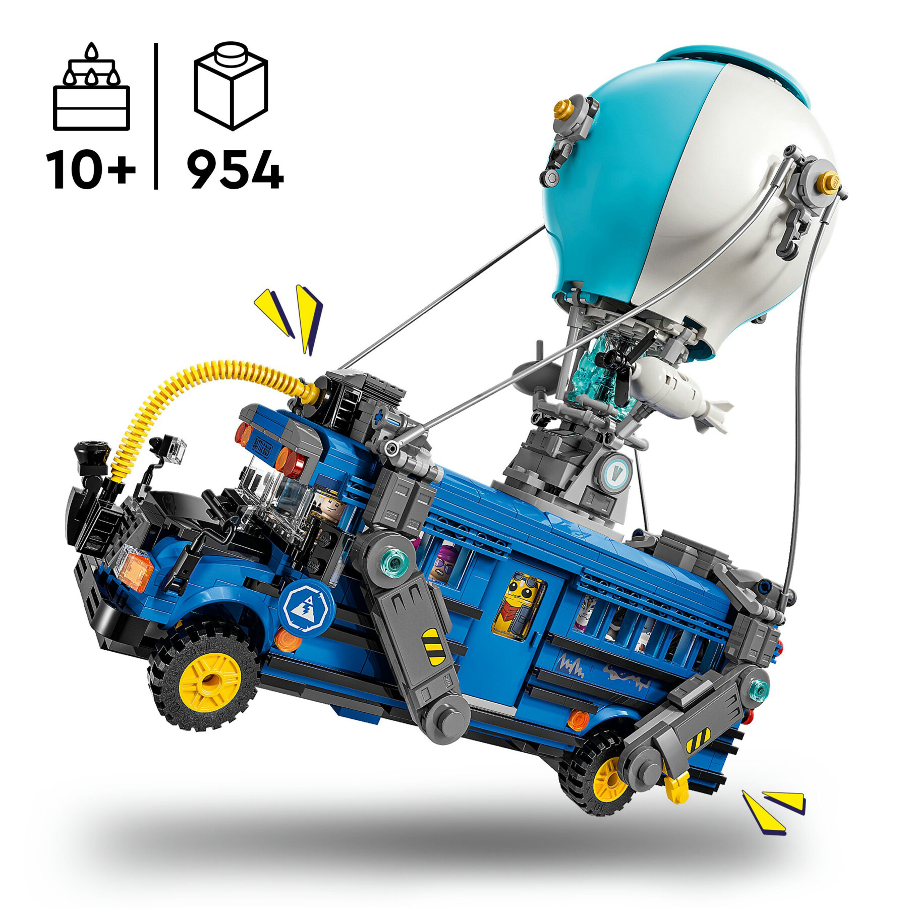 Lego fortnite 77073 bus della battaglia, autobus giocattolo da costruire con 10 personaggi, giochi bambini 10+ da collezione - Lego