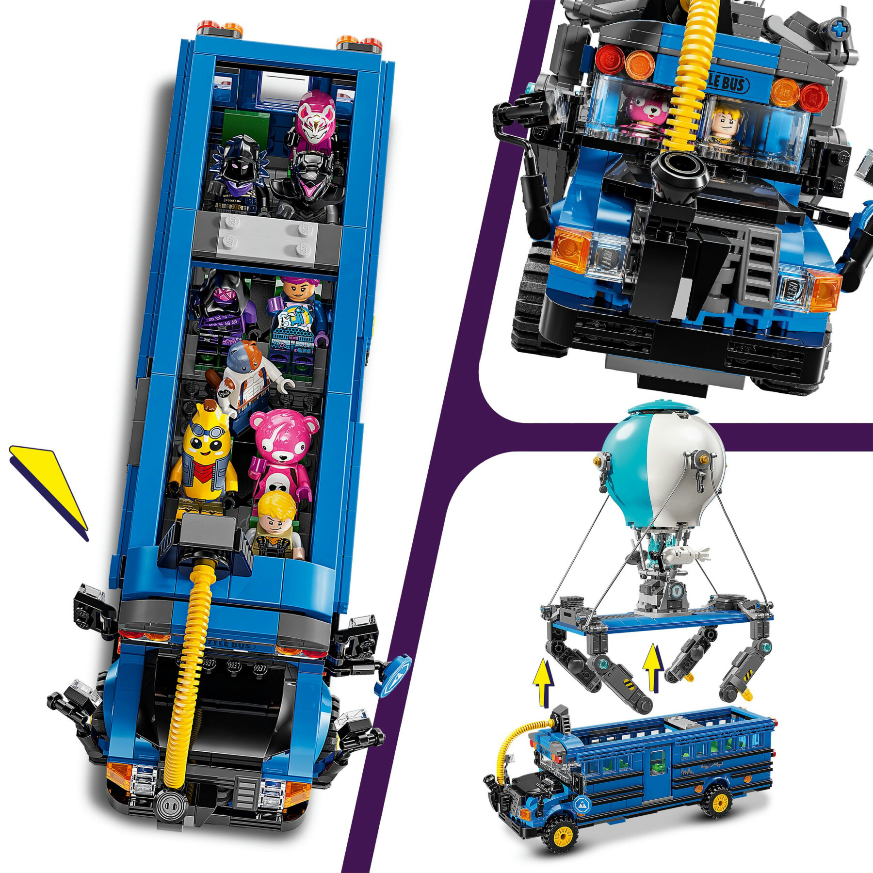 Lego fortnite 77073 bus della battaglia, autobus giocattolo da costruire con 10 personaggi, giochi bambini 10+ da collezione - Lego