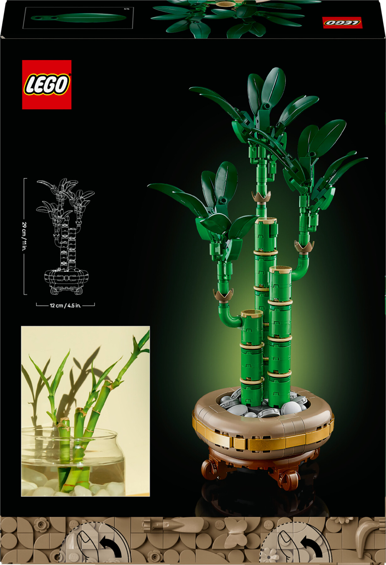 Lego botanicals 10344 bambù del buon auspicio, pianta artificiale da arredamento con vaso finto, regalo donna, uomo e adulti - LEGO ICONS