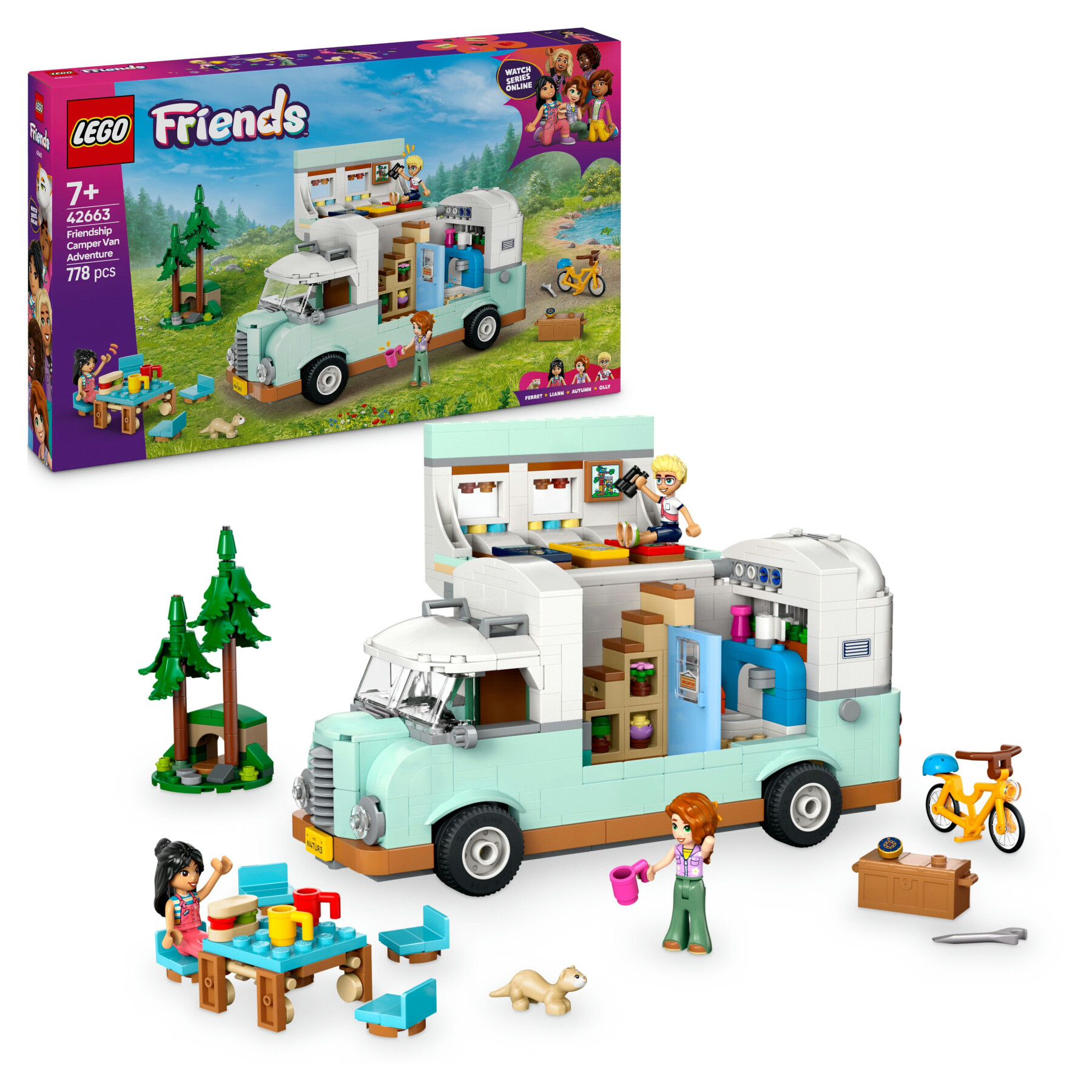 Lego friends 42663 avventura sul camper dell’amicizia, giochi di ruolo bambine 7+, personaggi, veicolo giocattolo e accessori - LEGO FRIENDS