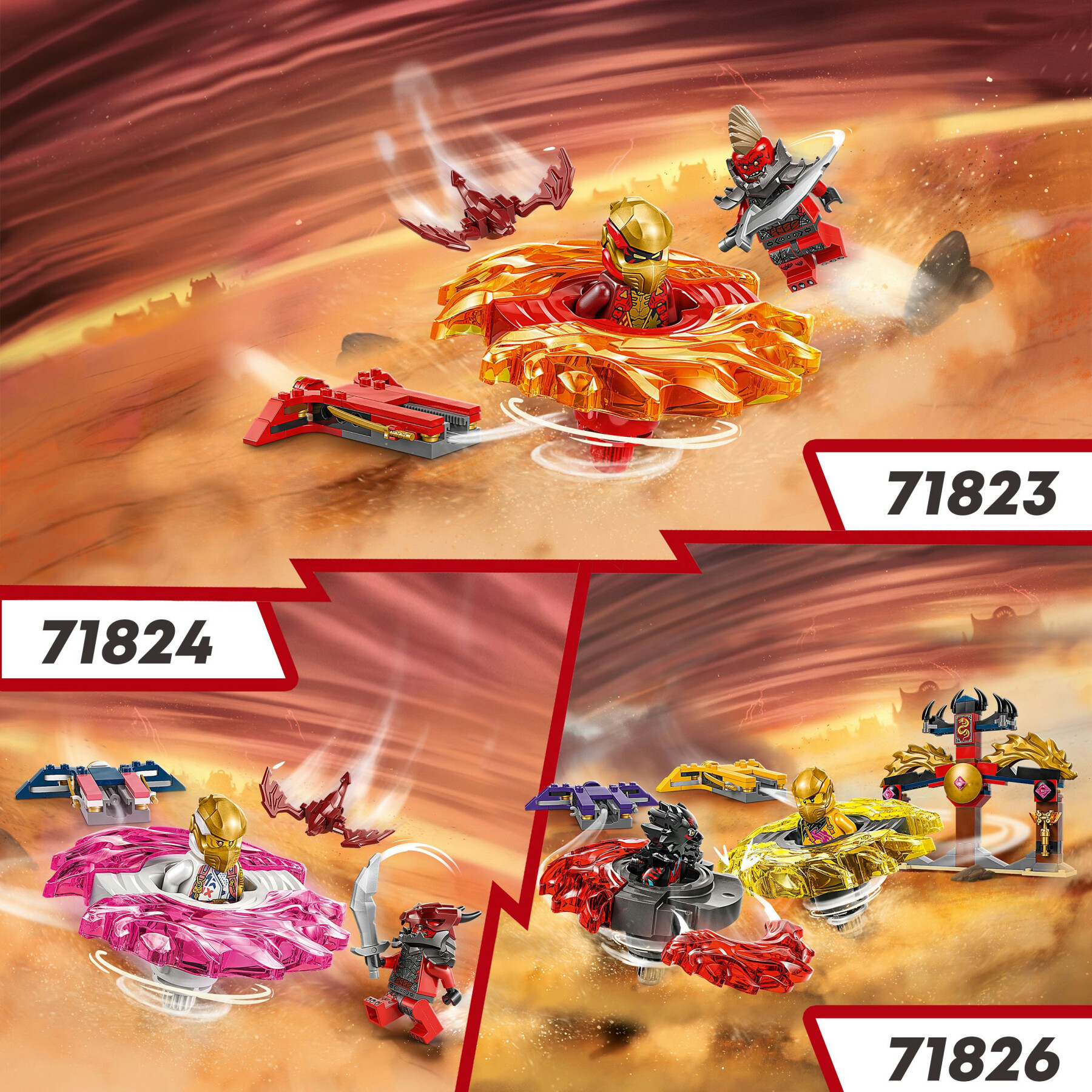 Lego ninjago 71826 battle pack draghi dello spinjitzu - 2 trottole giocattolo, tempio e 2 minifigure, giochi per bambini 6+ - LEGO NINJAGO