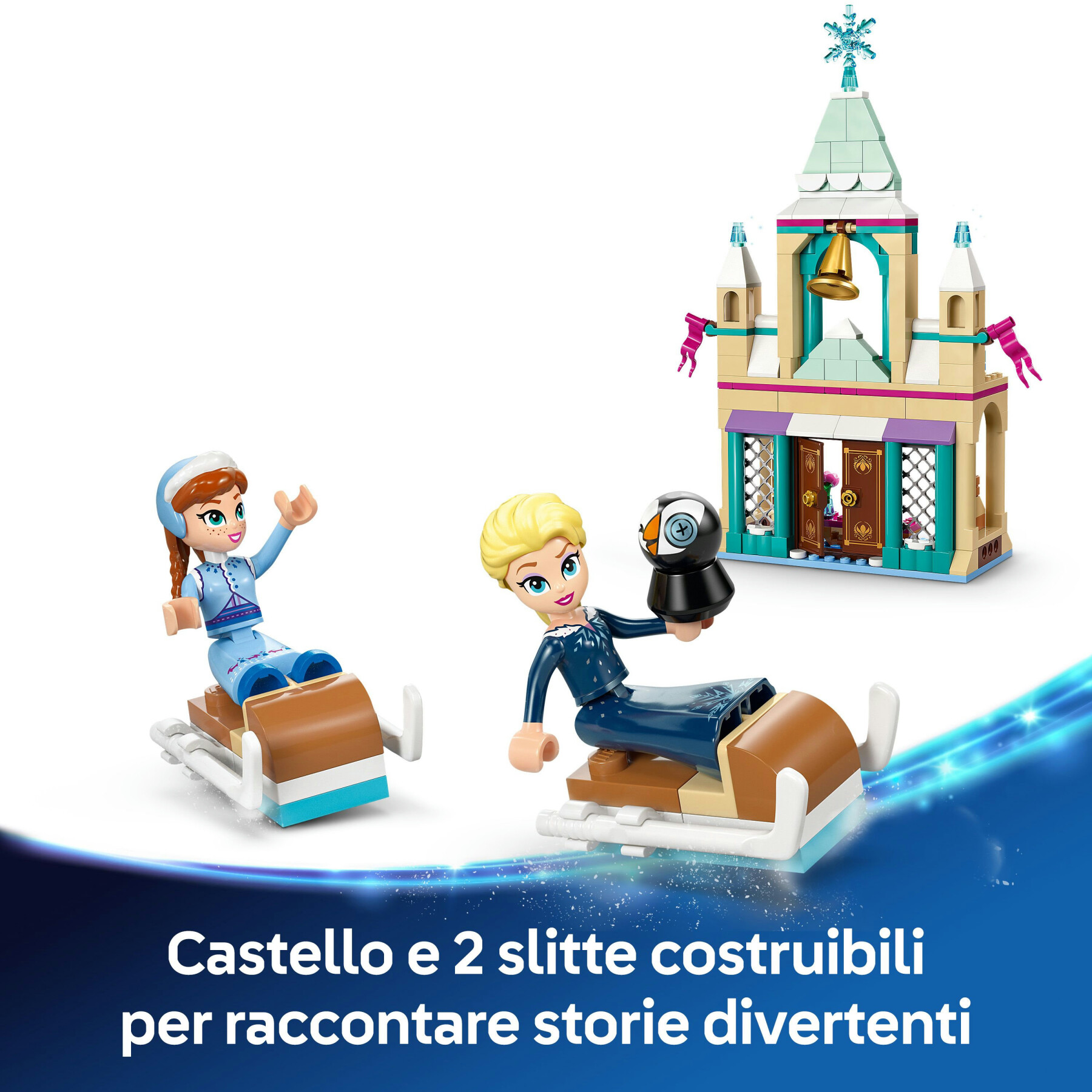 Lego | disney frozen 43265 castello di ghiaccio di arendelle, giocattolo con accessori e 3 personaggi, giochi per bambine 5+ - Frozen