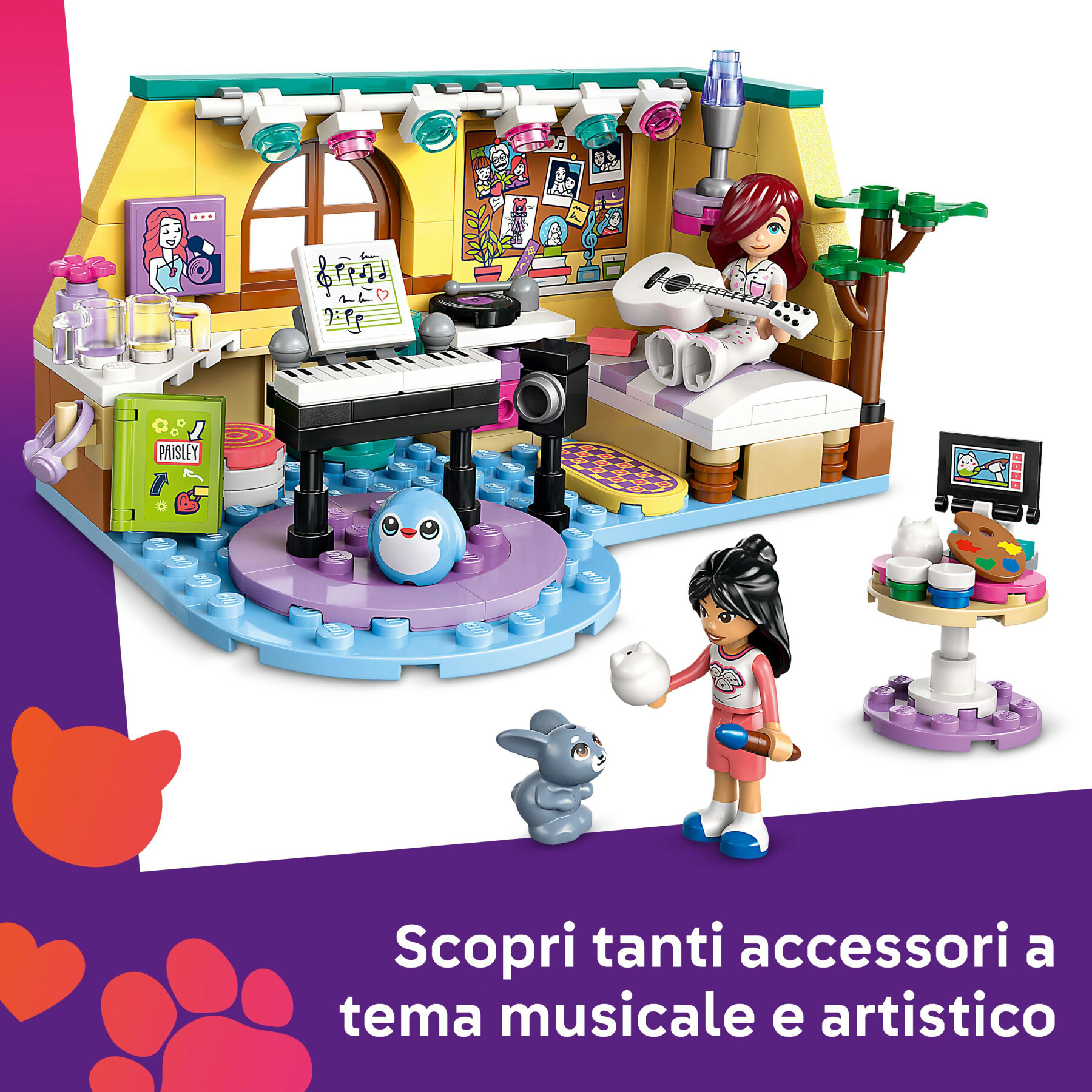 Lego friends 42647 la cameretta di paisley, giochi educativi per le abilità sociali per bambine 6+ fan dell'arte e mestieri - LEGO FRIENDS