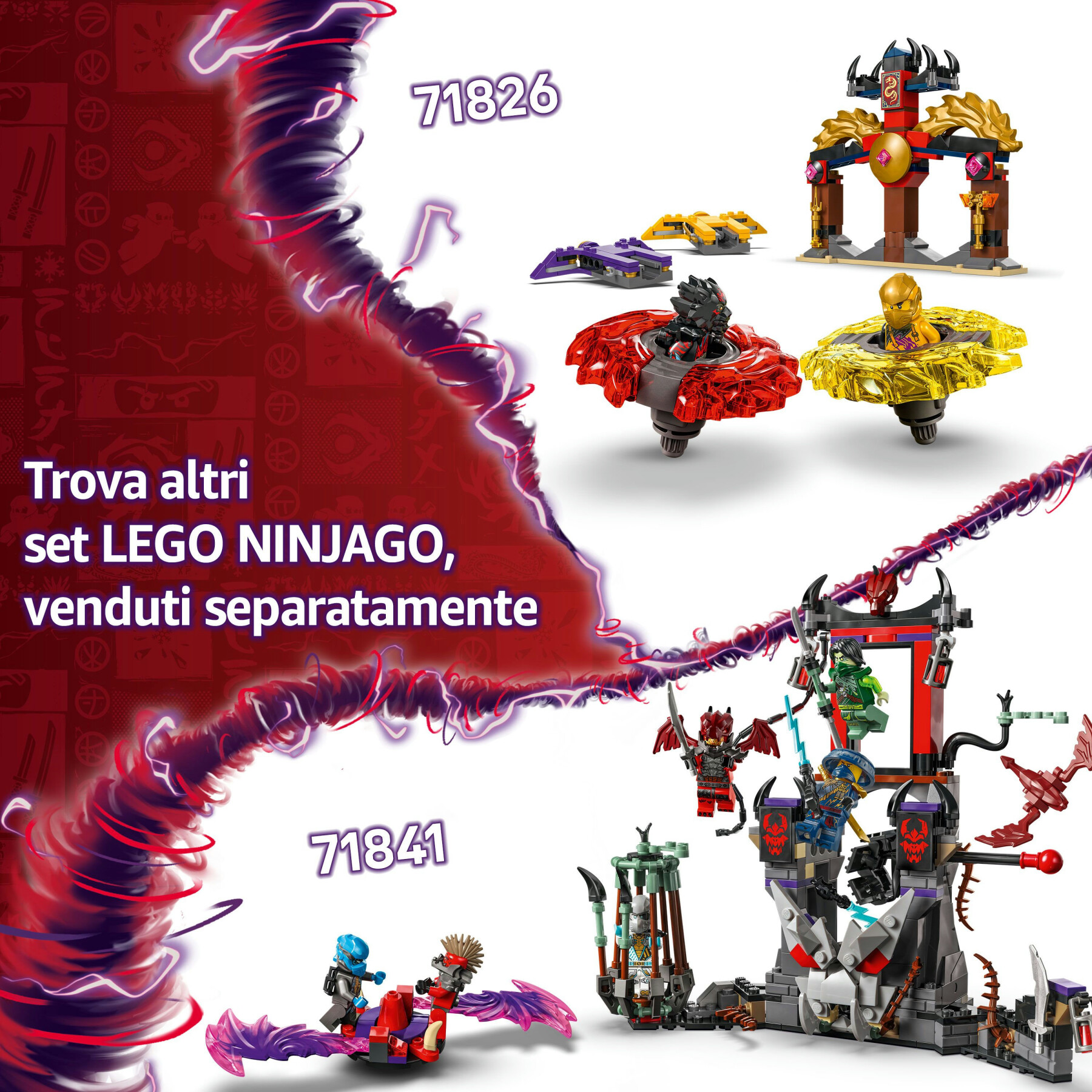 Lego ninjago 71828 racer pull-back di lloyd - modello di auto da corsa giocattolo con 2 minifigure e armi, giochi bambini 7+ - LEGO NINJAGO