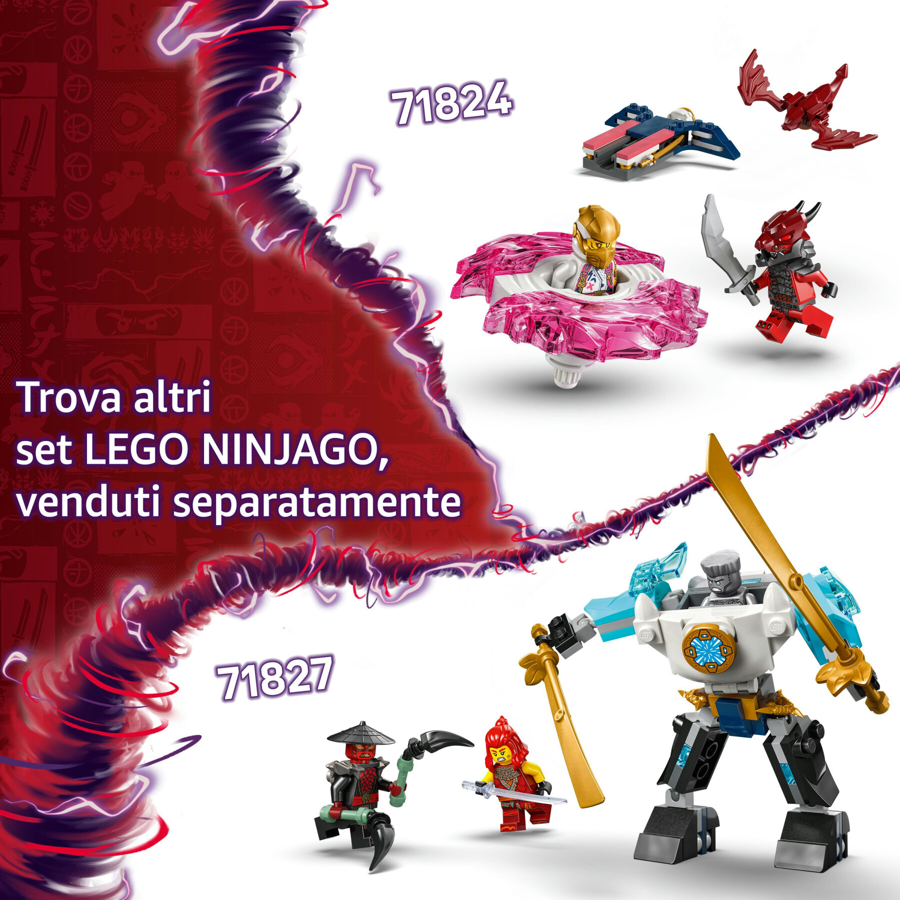 Lego ninjago 71823 spinner del drago spinjitzu di kai - trottola giocattolo con 2 minifigure e armi, giochi per bambini 6+ - LEGO NINJAGO