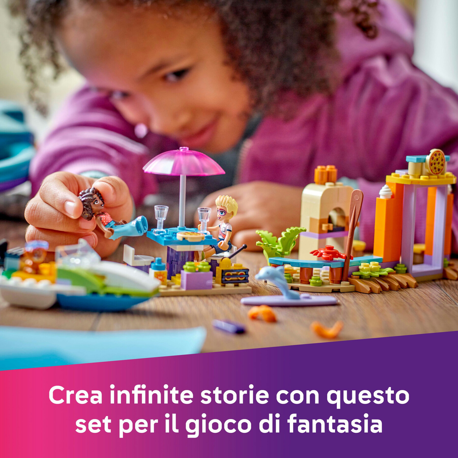 Lego friends 42672 valigia creativa da spiaggia e da viaggio, giochi 2 in 1 per bambine 5+, motoscafo e idrovolante giocattolo - LEGO FRIENDS