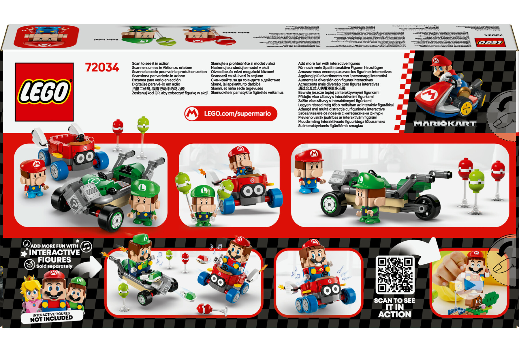 Lego super mario 72034 mario kart : baby mario vs baby luigi, 2 auto da corsa da costruire con personaggi, giochi bambini 8+ - LEGO® Super Mario™