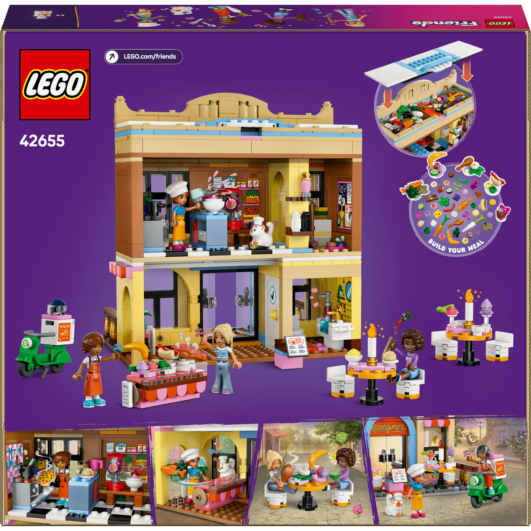 Lego friends 42655 ristorante e scuola di cucina, giochi creativi per le abilità sociali per bambine 8+, regalo di compleanno - LEGO FRIENDS