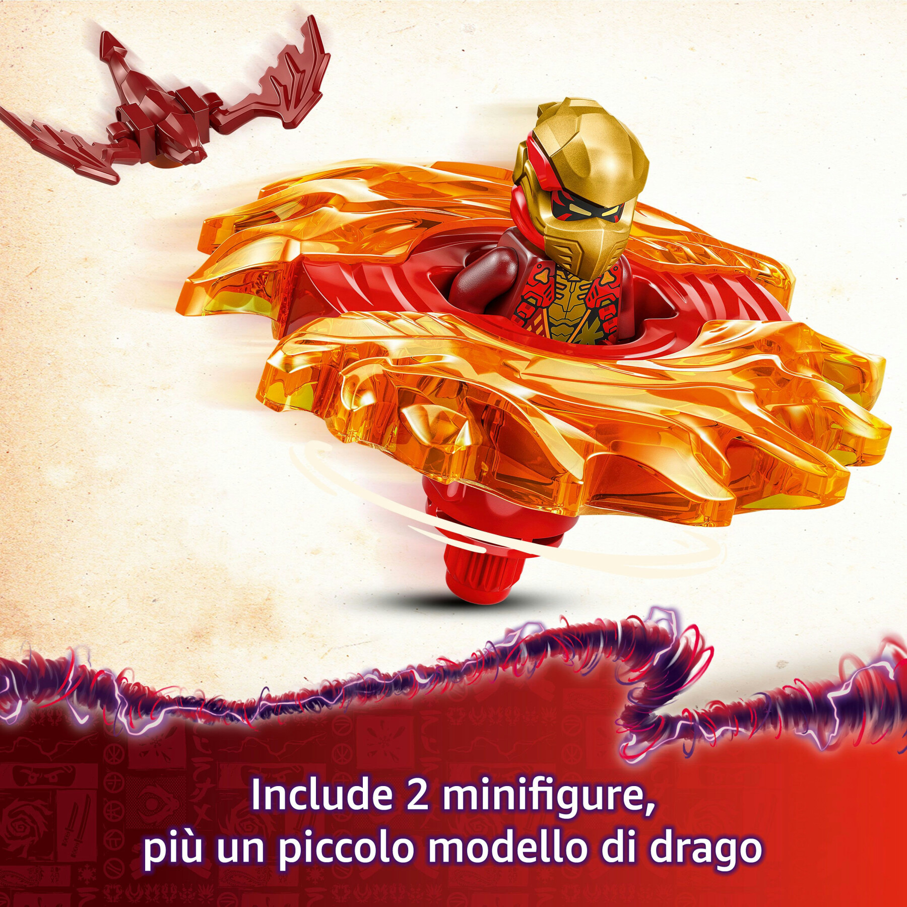 Lego ninjago 71823 spinner del drago spinjitzu di kai - trottola giocattolo con 2 minifigure e armi, giochi per bambini 6+ - LEGO NINJAGO