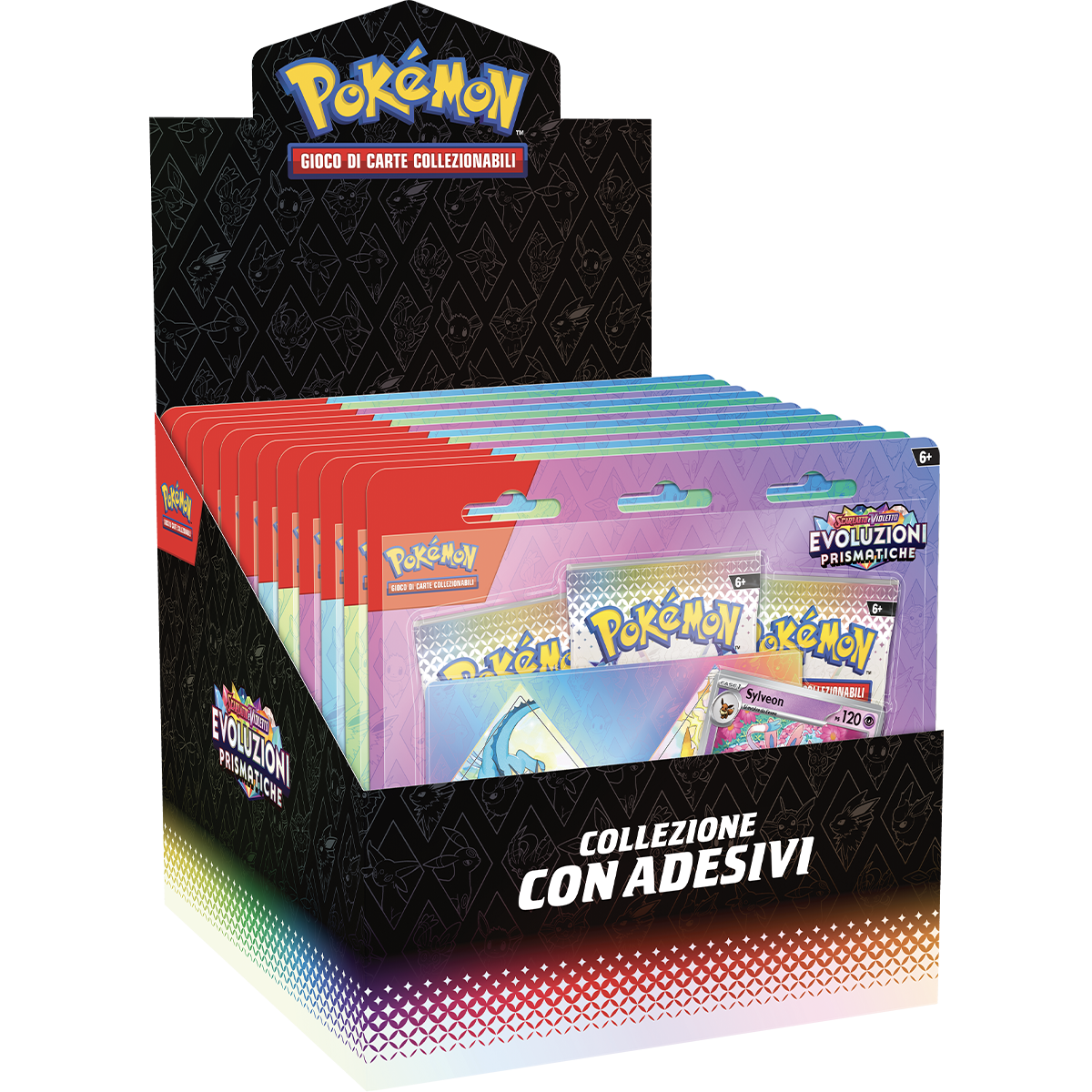 Collezione assortita con adesivi dell’espansione  scarlatto e violetto - evoluzioni prismatiche - POKEMON