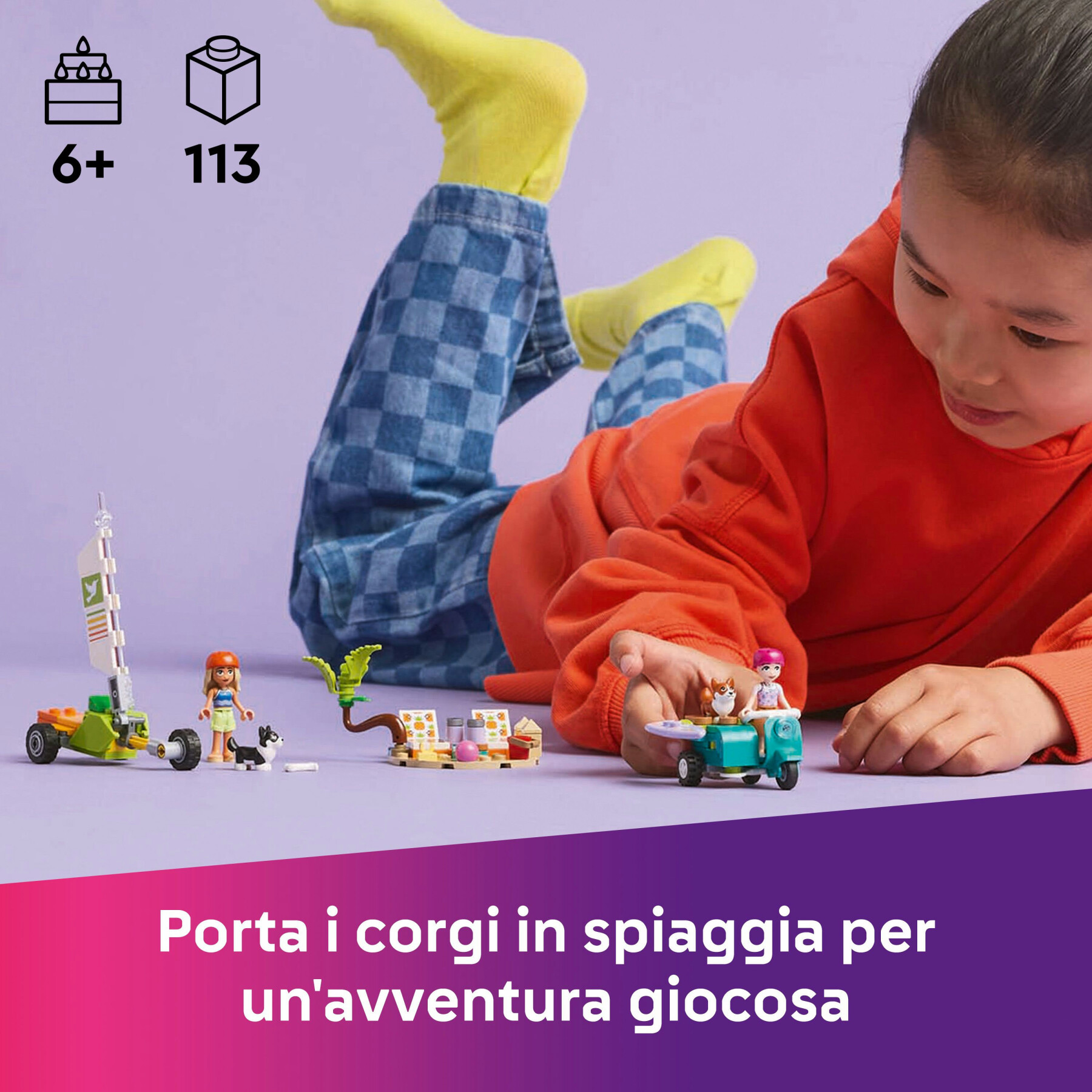 Lego friends 42641 avventure canine su windskate e sidecar, giochi di ruolo per bambine 6+ con personaggi e cani giocattolo - LEGO FRIENDS