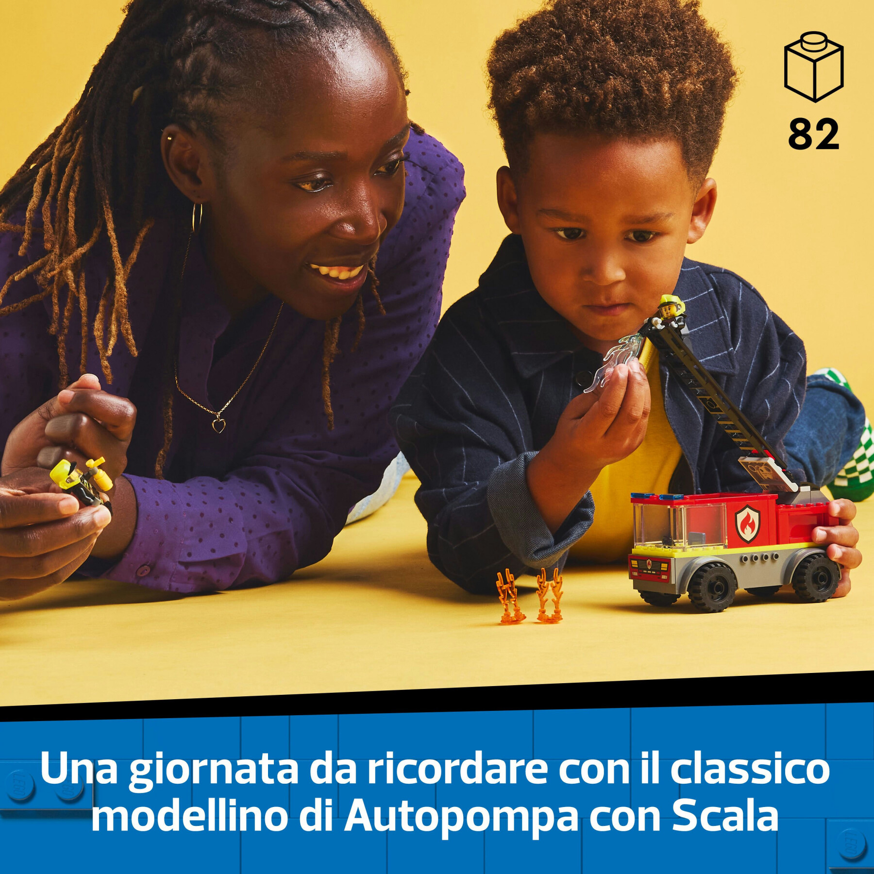 Lego city 60463 autopompa con scala, camion giocattolo dei pompieri con 2 minifigure, giochi educativi per bambini da 4 anni - LEGO CITY