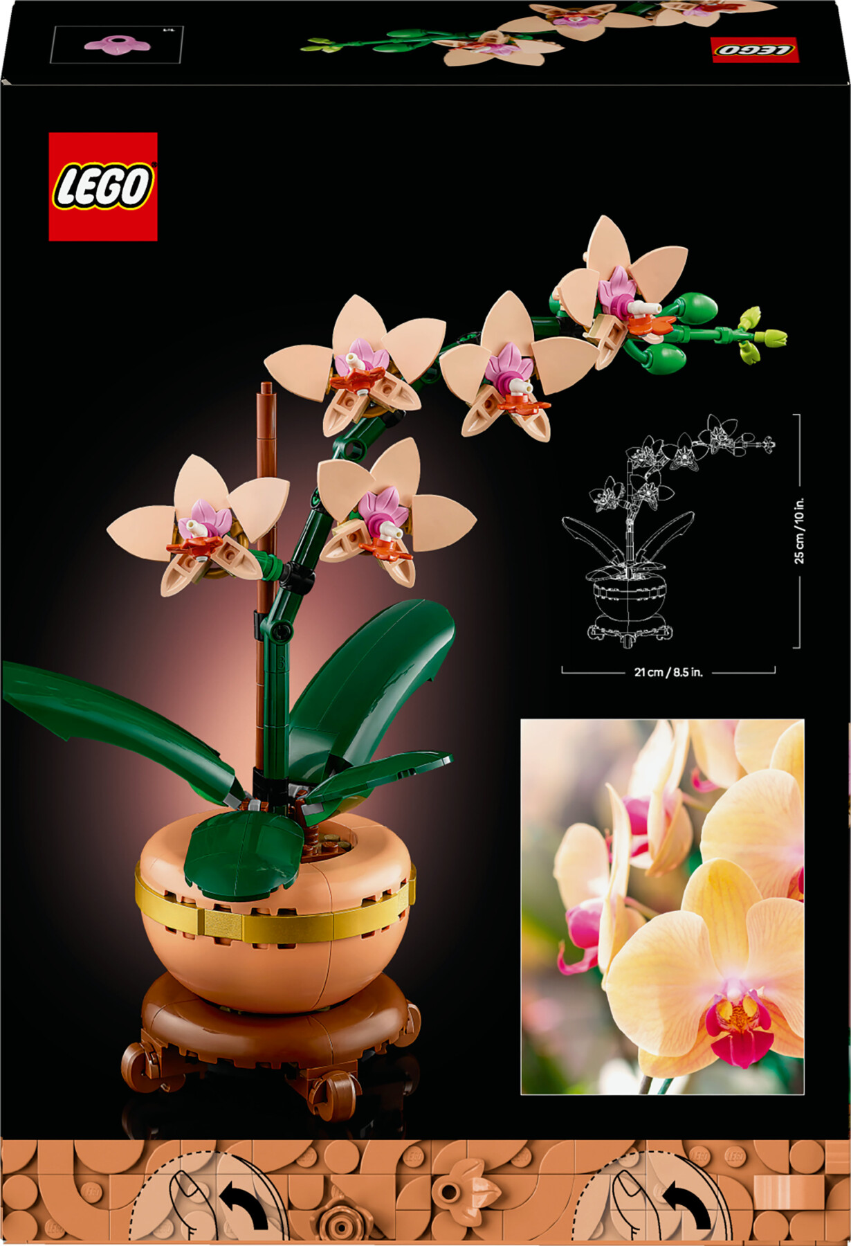 Lego botanicals 10343 mini-orchidea, fiori finti da costruire, botanical collection per adulti, idea regalo per donna o uomo - LEGO ICONS