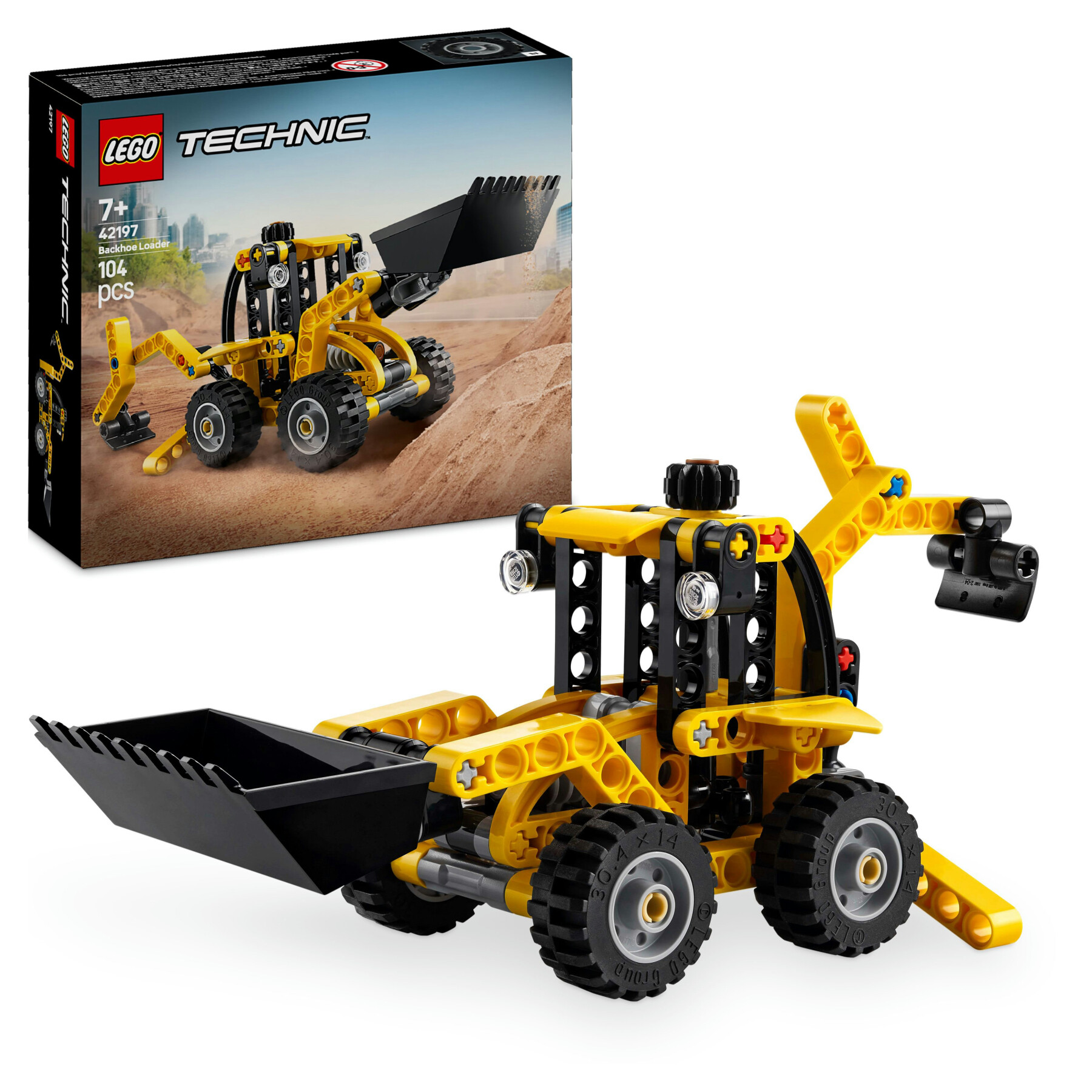 Lego technic scavatrice a cucchiaia rovescia, giochi per bambini 7+, veicolo con escavatore posteriore, pala e stabilizzatori - LEGO TECHNIC