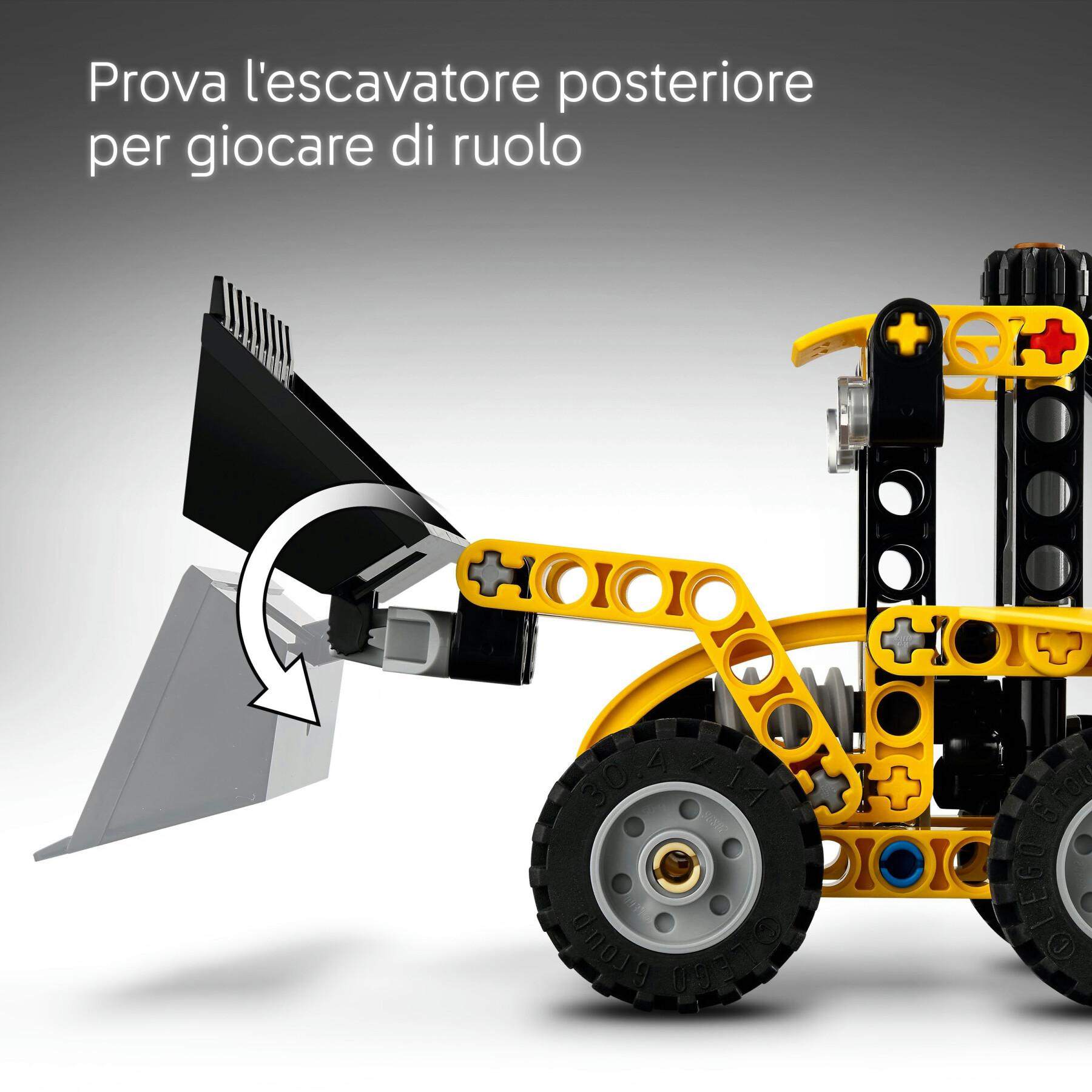 Lego technic scavatrice a cucchiaia rovescia, giochi per bambini 7+, veicolo con escavatore posteriore, pala e stabilizzatori - LEGO TECHNIC