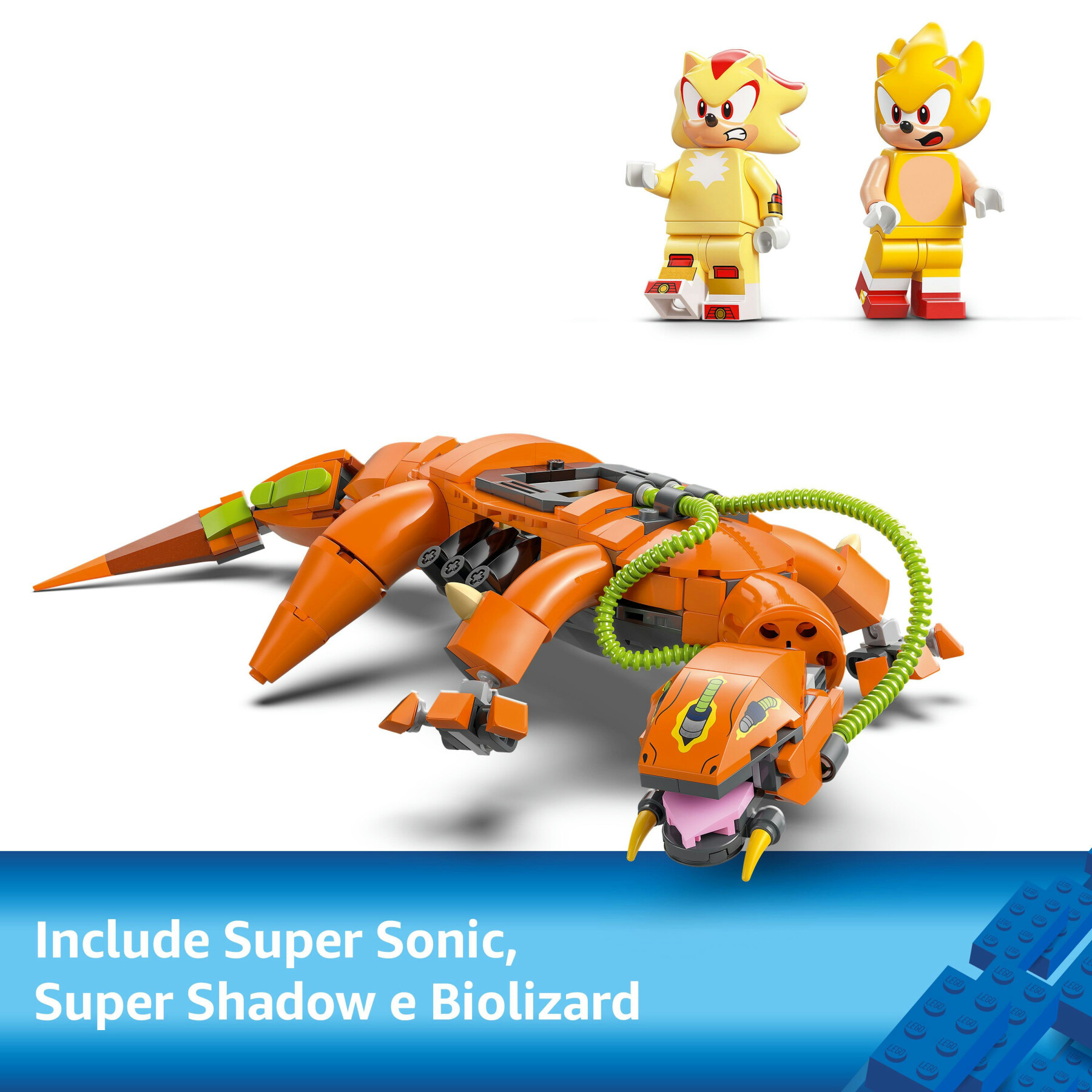 Lego sonic 77003 super shadow vs. biolizard, giochi d'azione per bambini 9+, personaggi e robot giocattolo, regalo per gamer - Lego