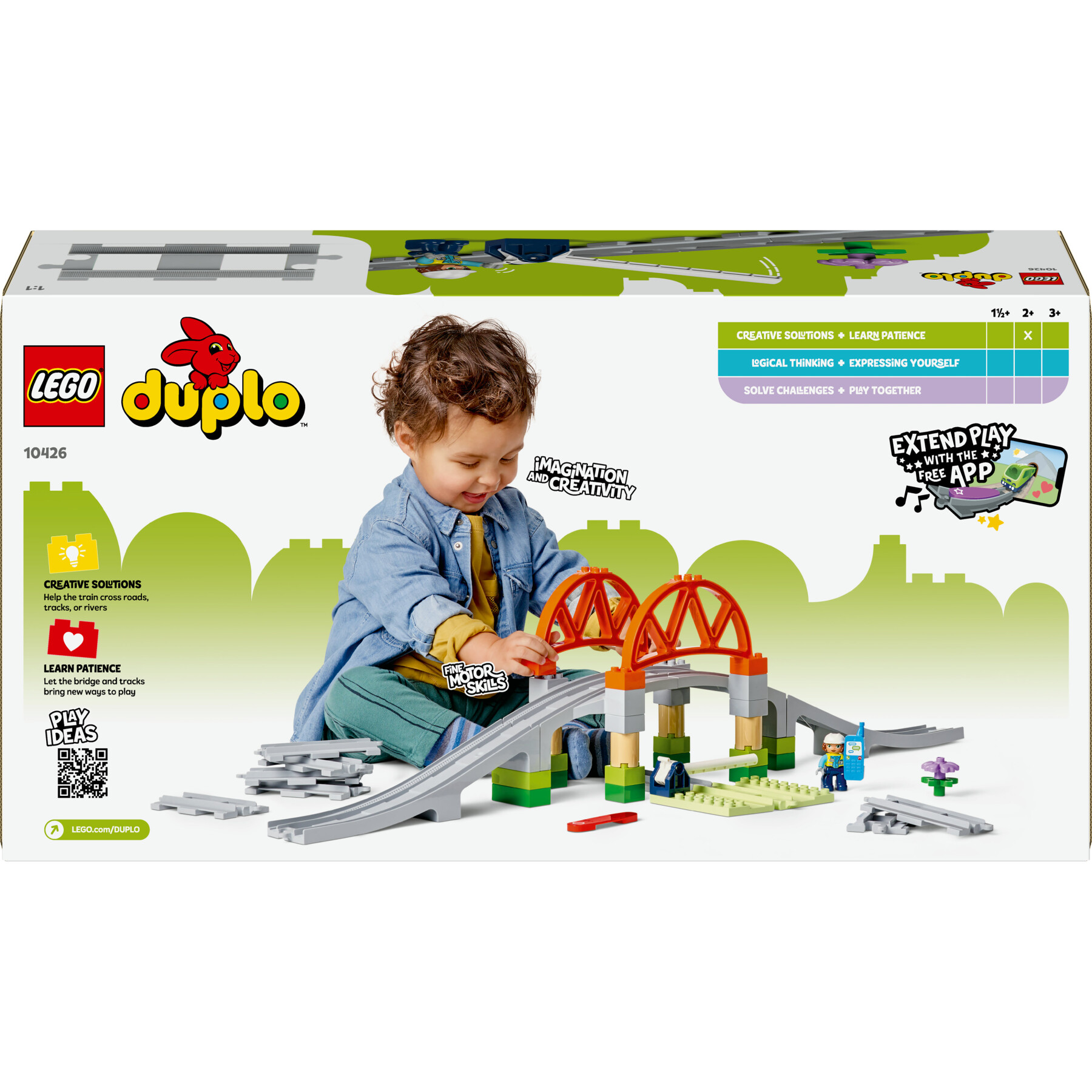 Lego duplo 10426 pack di espansione ponte e binari ferroviari, giochi didattici per bambini 2+, elementi per treno giocattolo - LEGO DUPLO