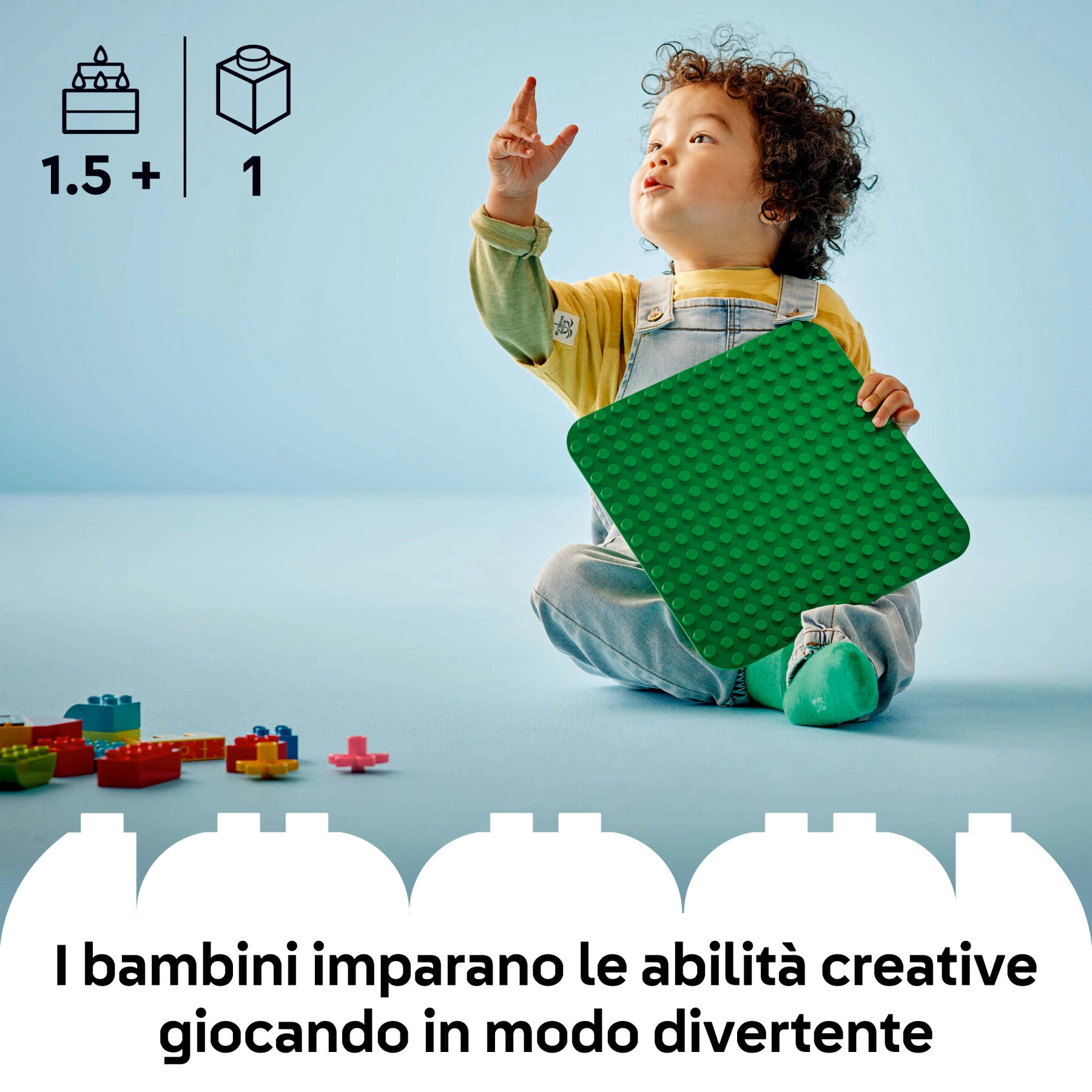 Lego duplo classic 10460 base verde, piastra giocattolo per mattoncini da 24x24 bottoncini, costruzioni creative per bambini - LEGO DUPLO