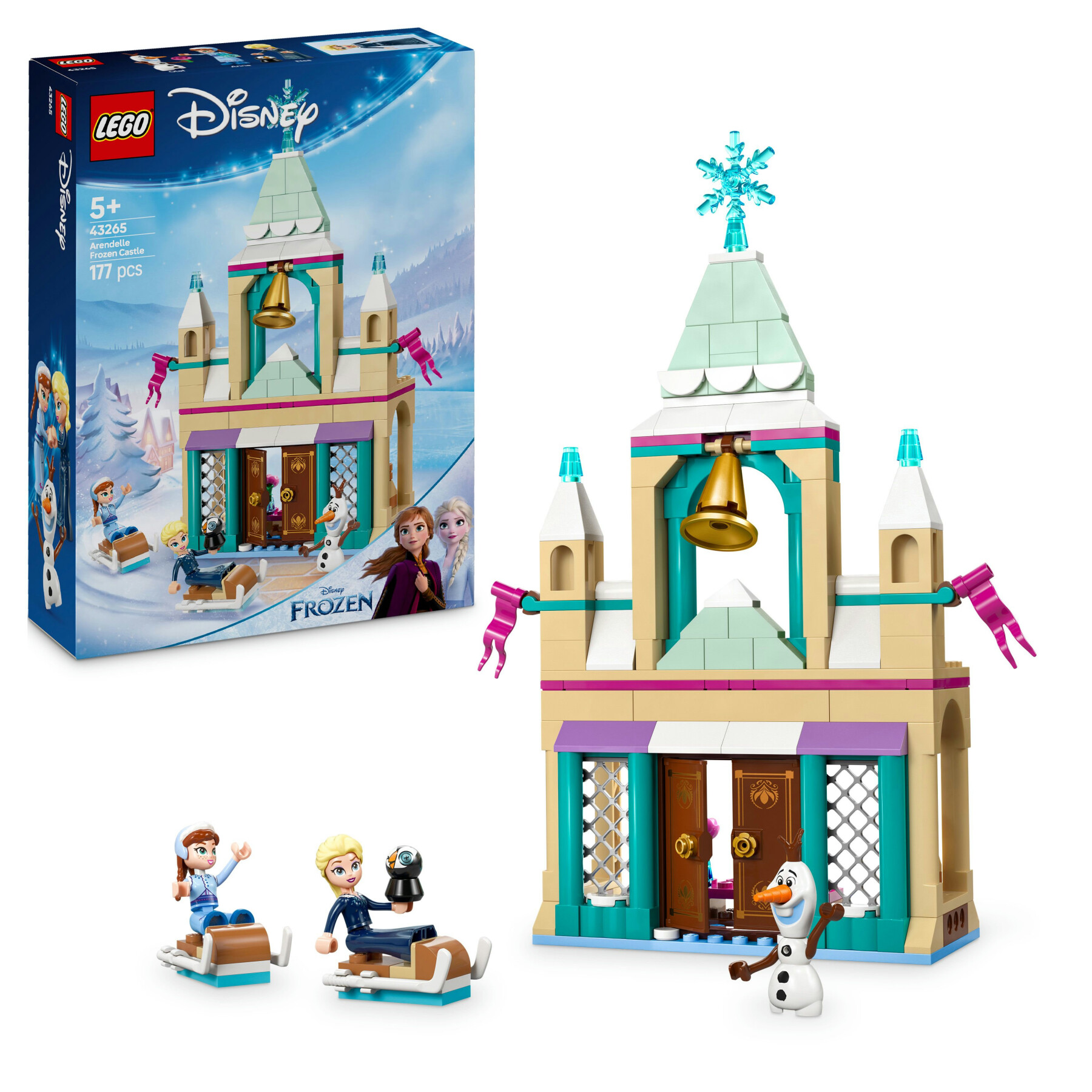 Lego | disney frozen 43265 castello di ghiaccio di arendelle, giocattolo con accessori e 3 personaggi, giochi per bambine 5+ - Frozen