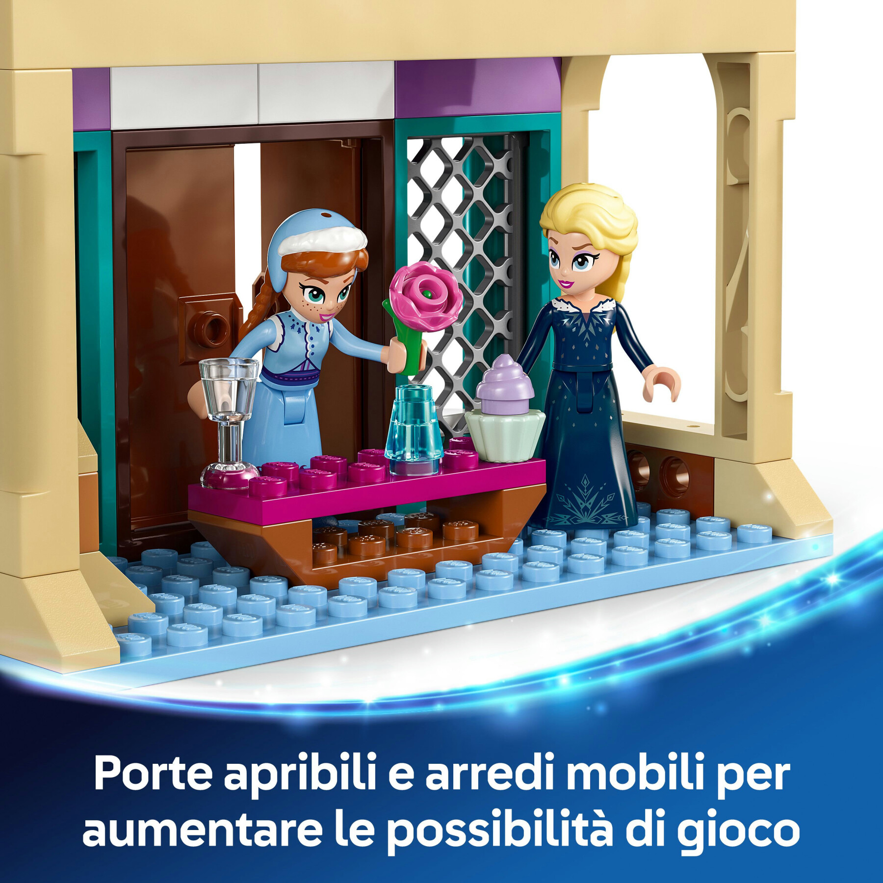 Lego | disney frozen 43265 castello di ghiaccio di arendelle, giocattolo con accessori e 3 personaggi, giochi per bambine 5+ - Frozen