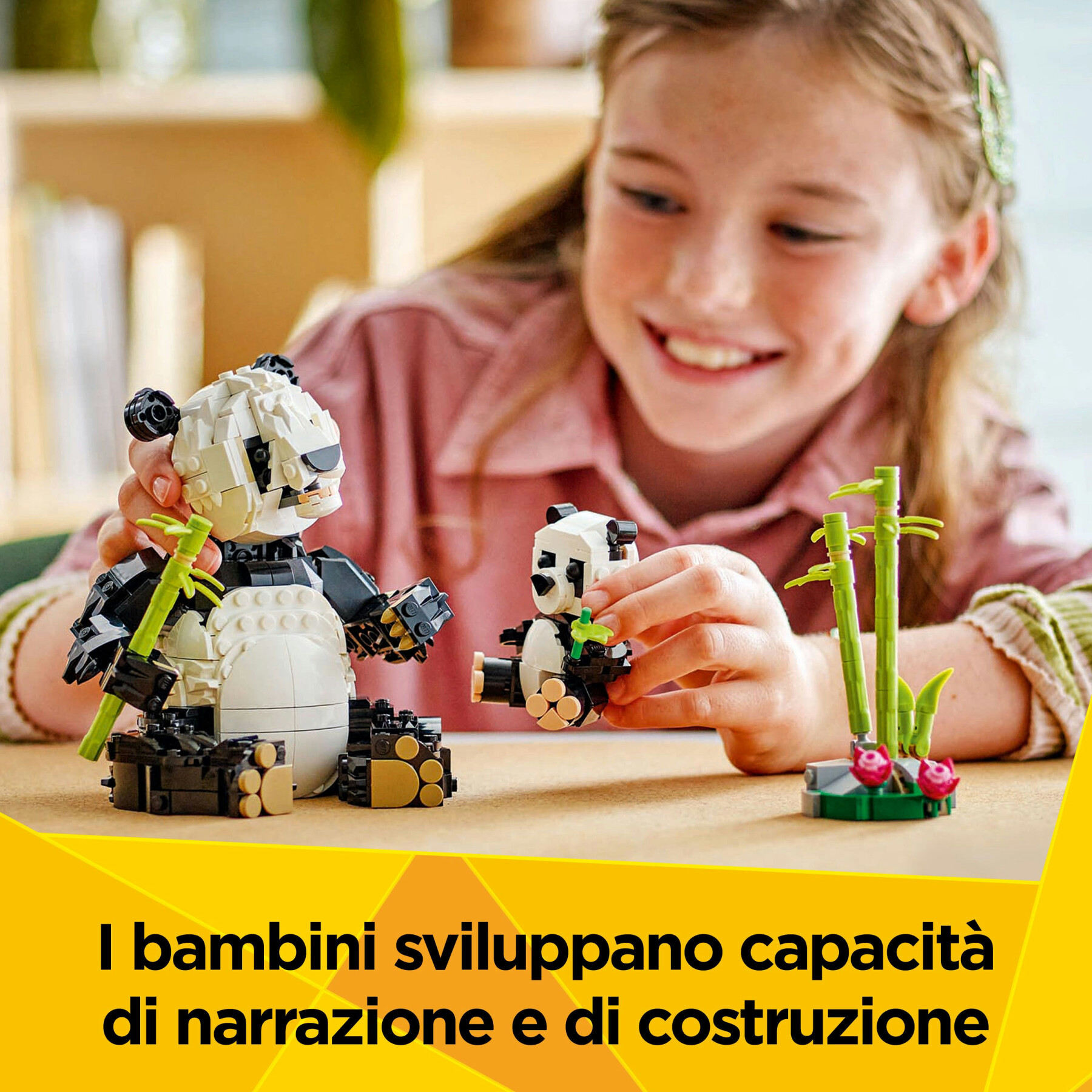 Lego creator 3 in 1 31165 animali selvatici: famiglia di panda giocattolo, si trasforma in pinguino e orca, giochi bambini 8+ - LEGO CREATOR
