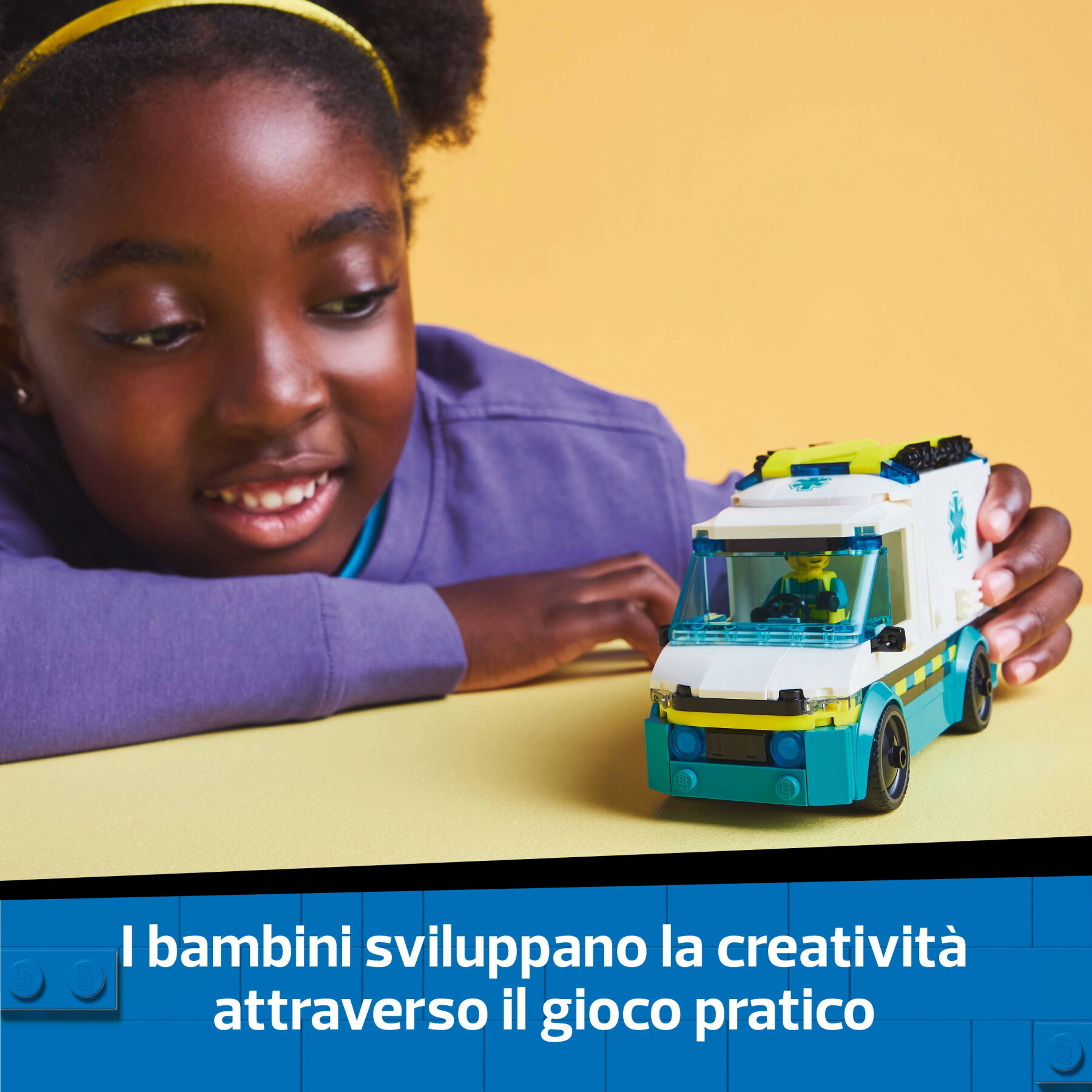 Lego city 60451 ambulanza di emergenza giocattolo con 2 minifigure, giochi educativi bambini 5+, regalo per l'apprendimento - LEGO CITY