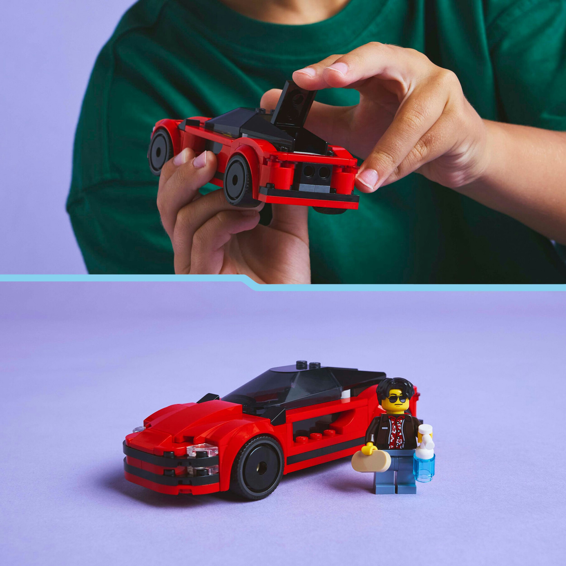 Lego city 60448 auto sportiva rossa - macchina giocattolo, giochi educativi per bambini 5+, regalo con minifigure e accessori - LEGO CITY