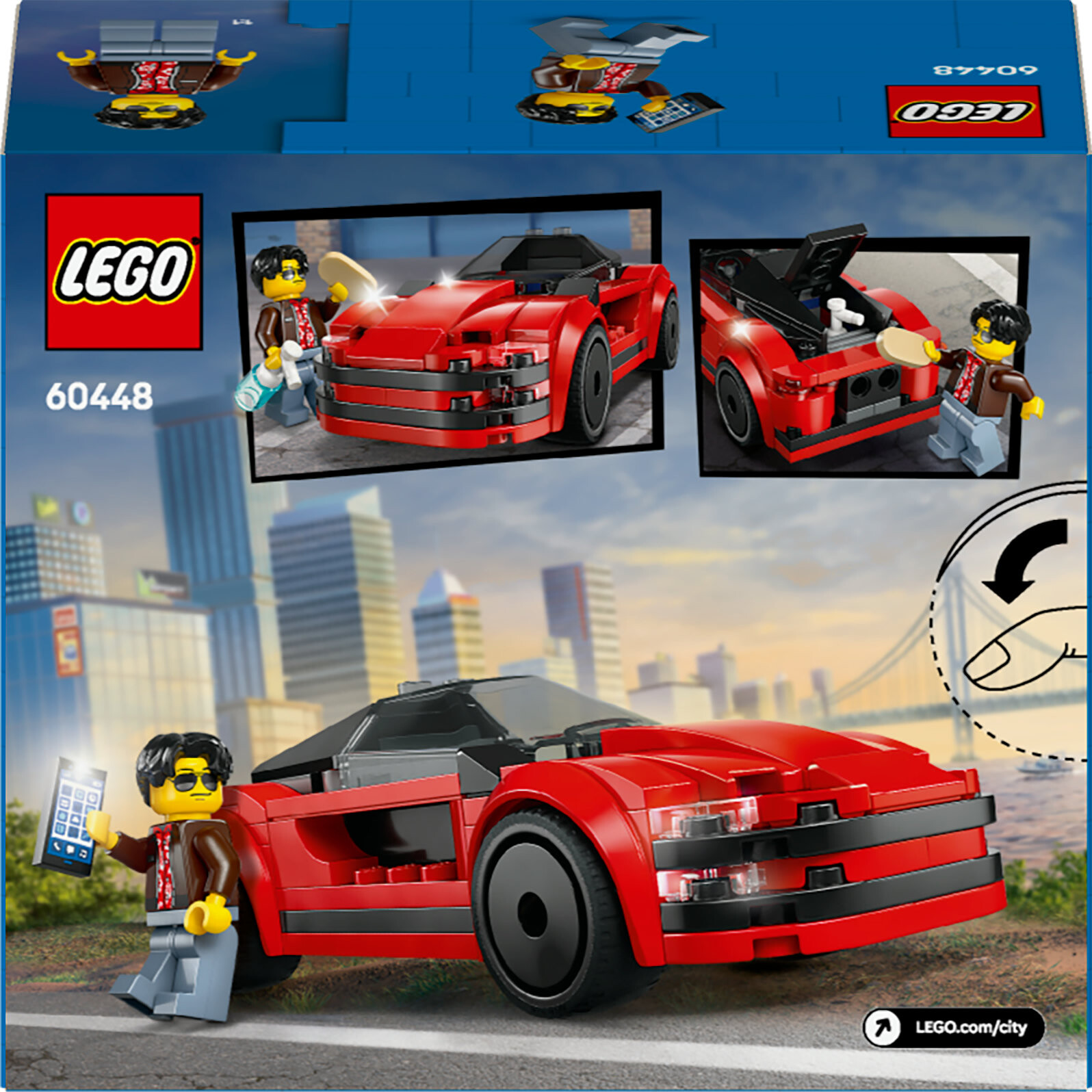 Lego city 60448 auto sportiva rossa - macchina giocattolo, giochi educativi per bambini 5+, regalo con minifigure e accessori - LEGO CITY