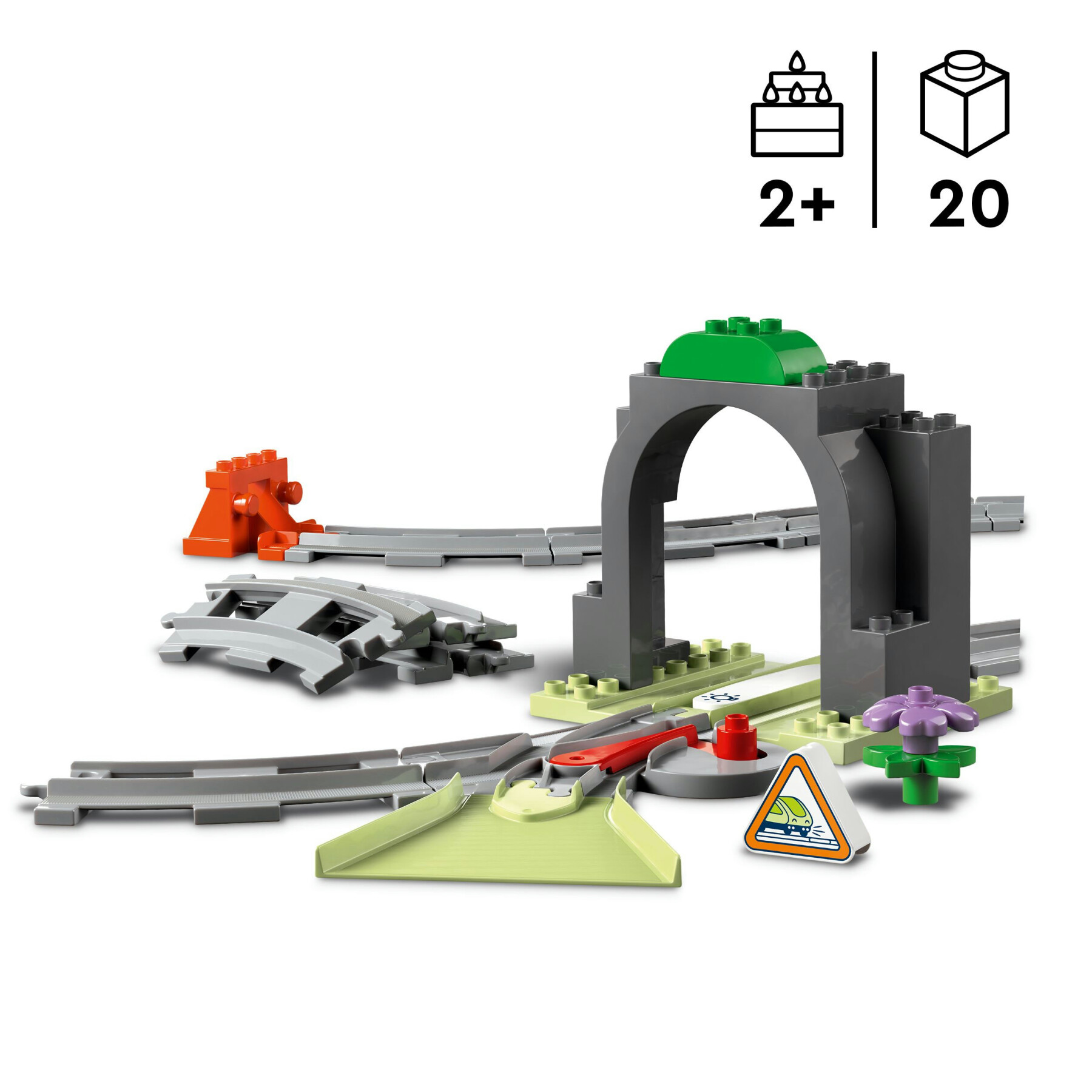 Lego duplo 10425 pack di espansione tunnel e binari ferroviari, giochi educativi per bambini 2+, elementi creativi per pista - LEGO DUPLO