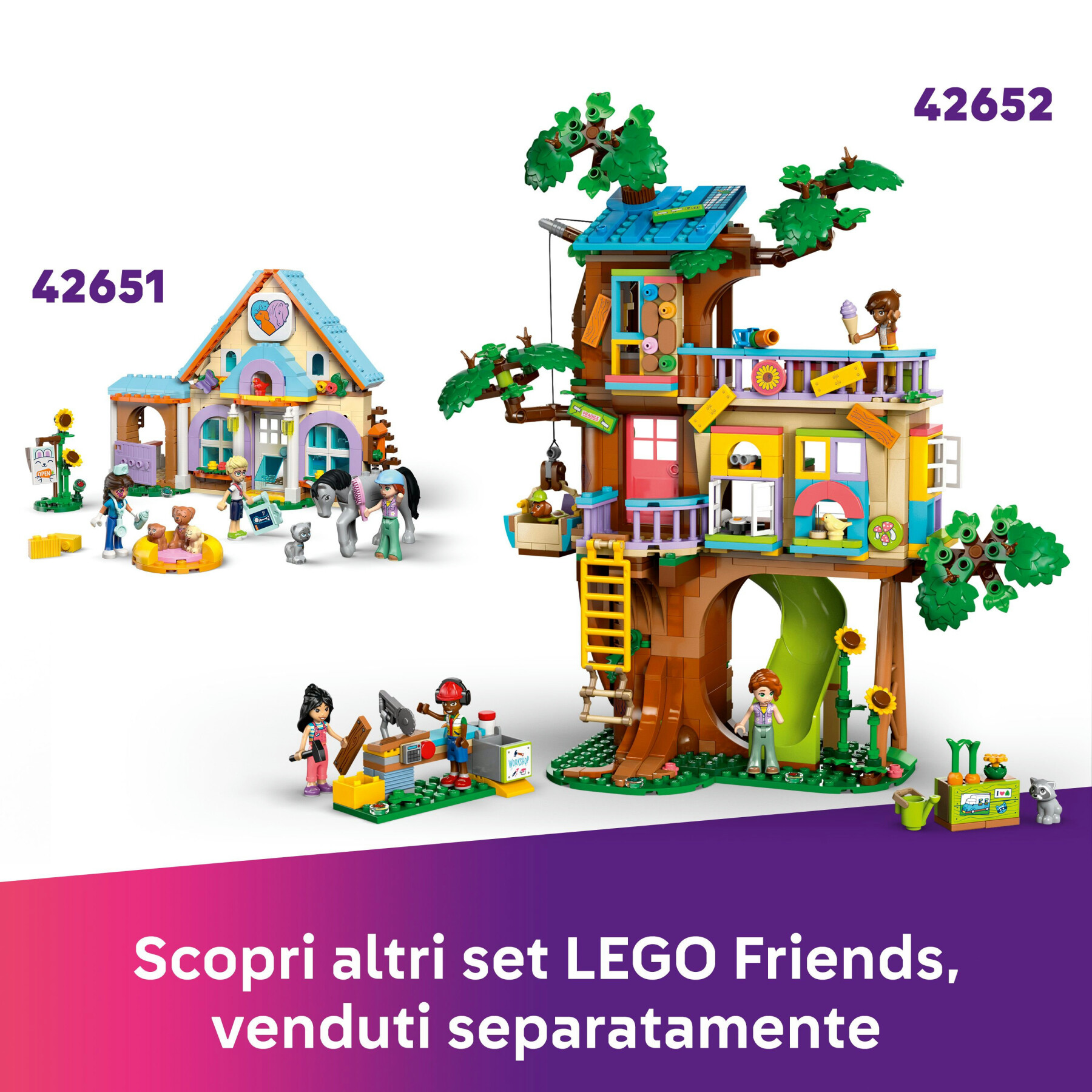 Lego friends 42650 pet shop, giochi per abilità sociali e cura animali per bambine 6+ con coniglio, cane e gatto giocattolo - LEGO FRIENDS