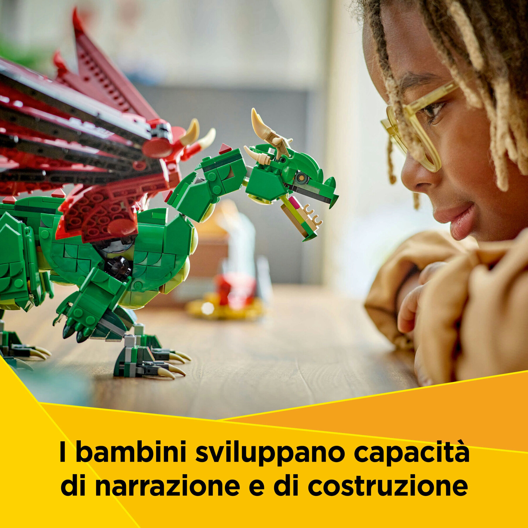 Lego creator 3 in 1 31161 drago medievale giocattolo, si trasforma in serpente o fenice, animali da costruire per bambini 9+ - LEGO CREATOR
