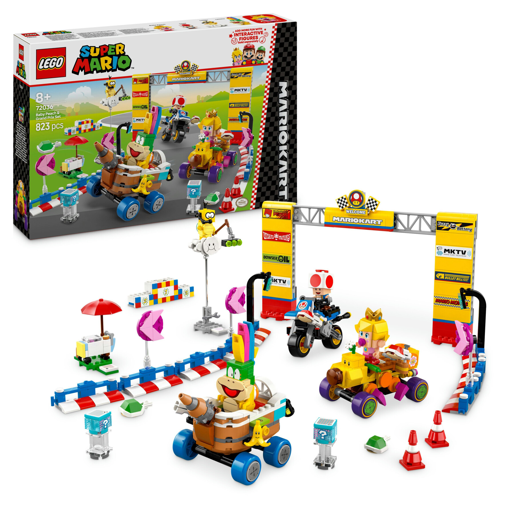 Lego super mario 72036 mario kart: pack baby peach e gran premio, veicoli e pista giocattolo da costruire, giochi bambini 8+ - LEGO® Super Mario™