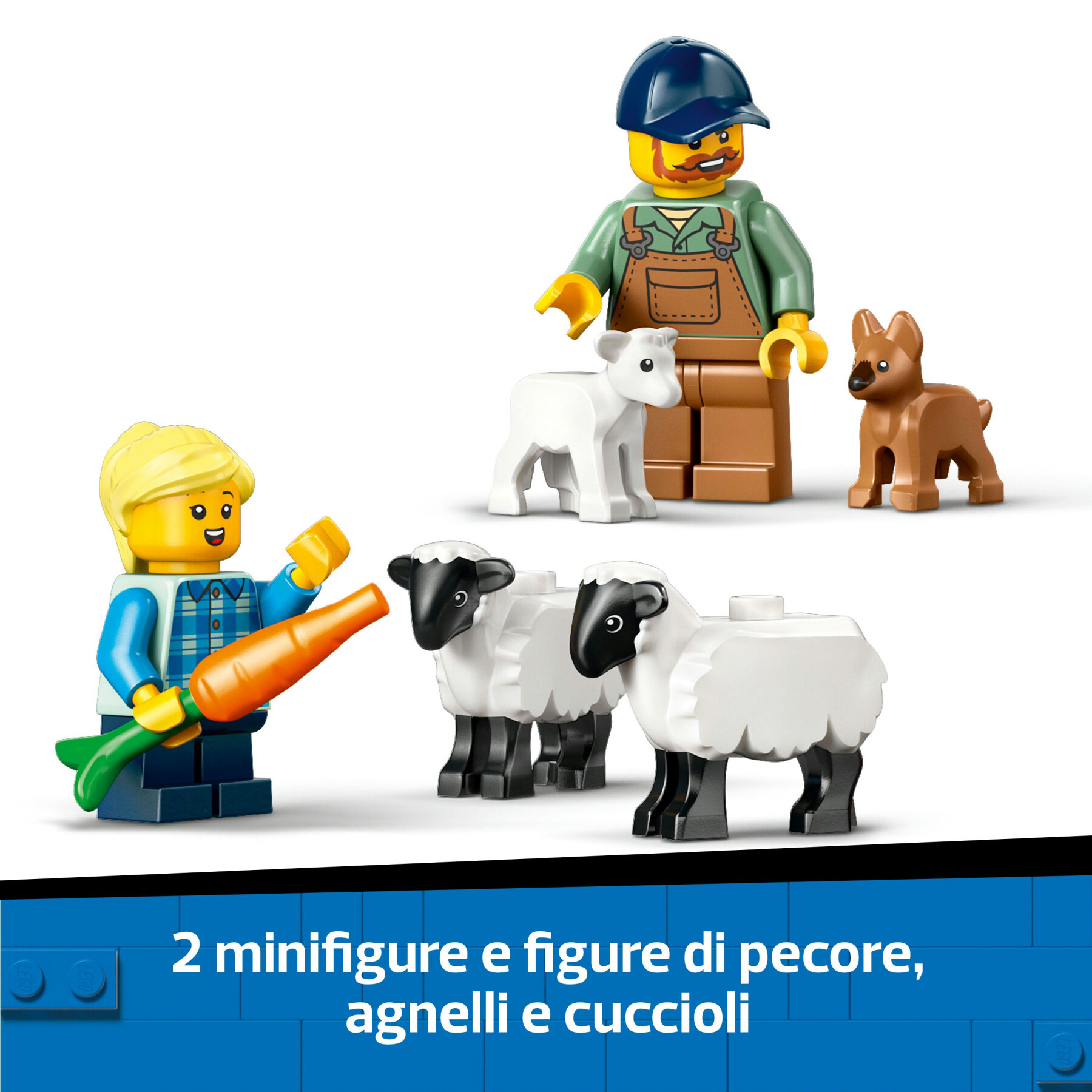 Lego city 60461 trattore agricolo rosso con rimorchio e pecore, veicolo e animali giocattolo, giochi montessori per bambini 4+ - LEGO CITY